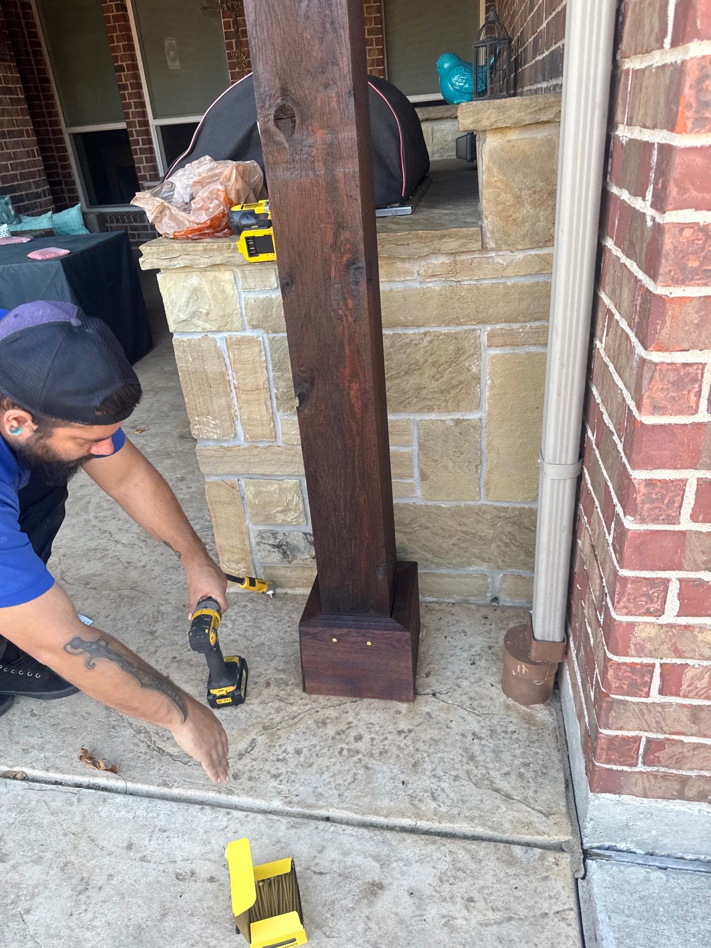 Stain and Pergola Roof Repair by Lighthouse Contractors