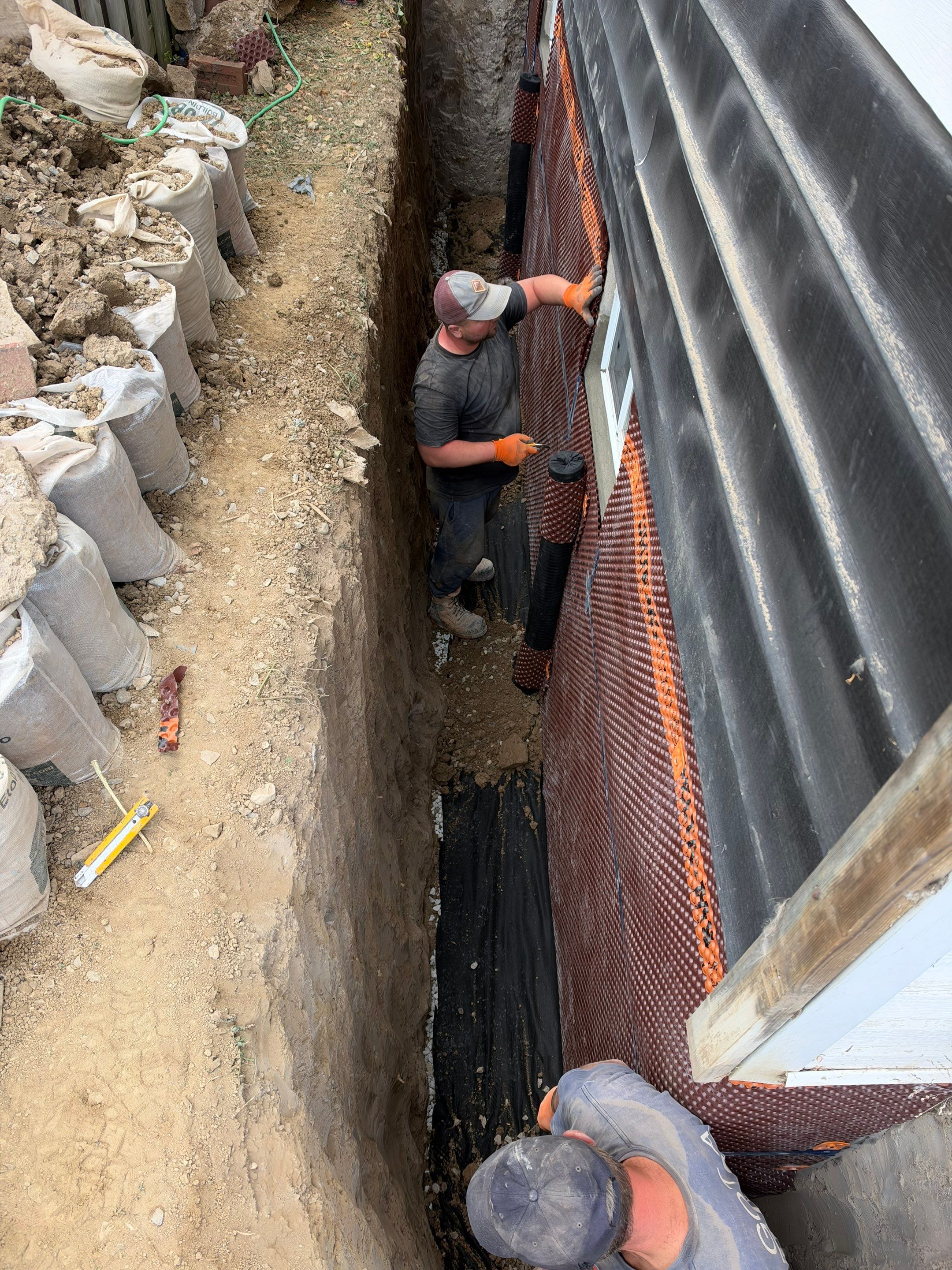 Exterior Foundation Waterproofing and Weeping Tile Installation in Hamilton by Canada Waterproofers Inc