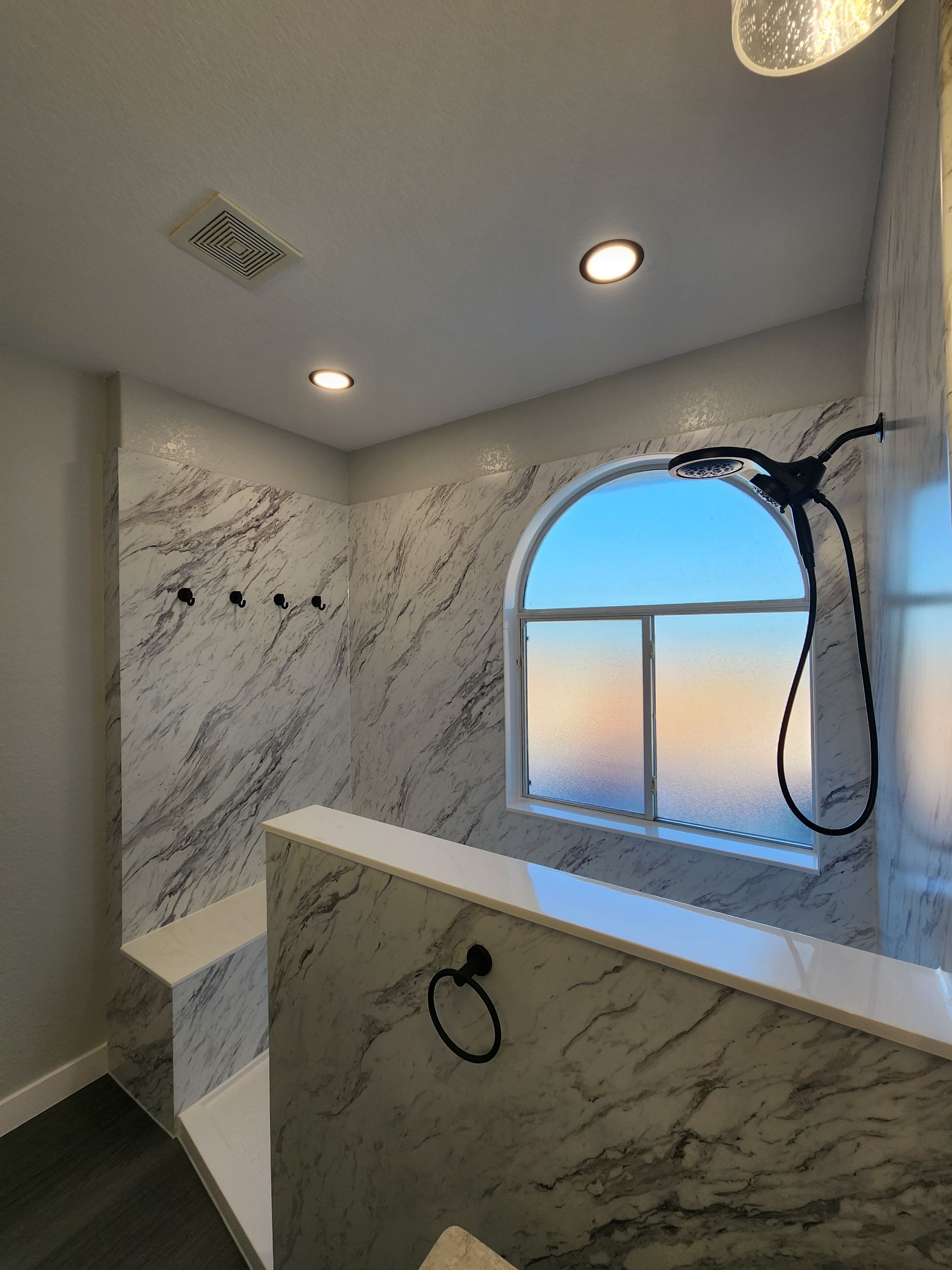 Cibolo Large Walk-In Shower Remodel with Hidden Niche and Smart Shower Controls by Legacy Bath and Kitchen