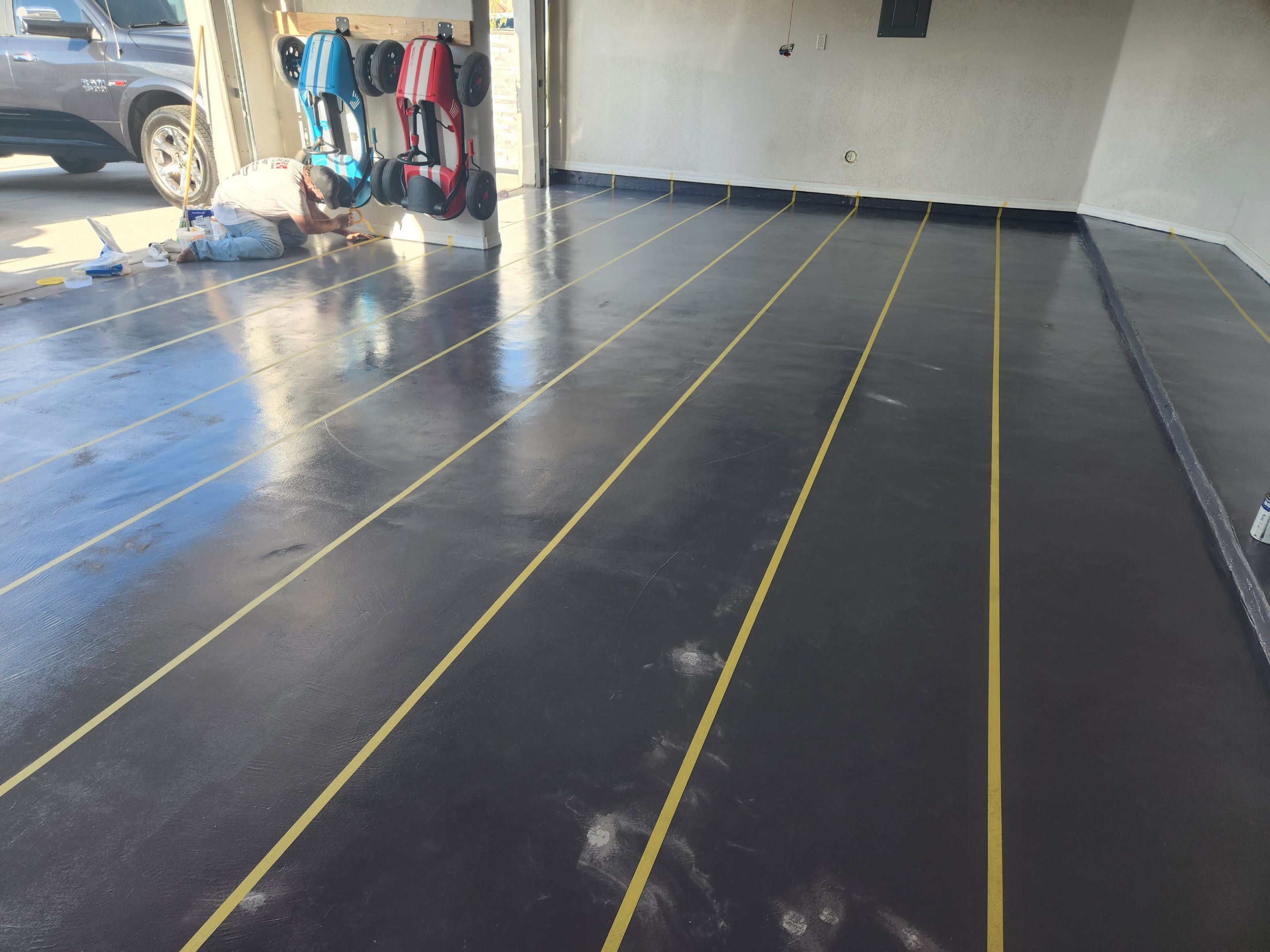 Checkered Garage Floor Coating by Regal Renovate