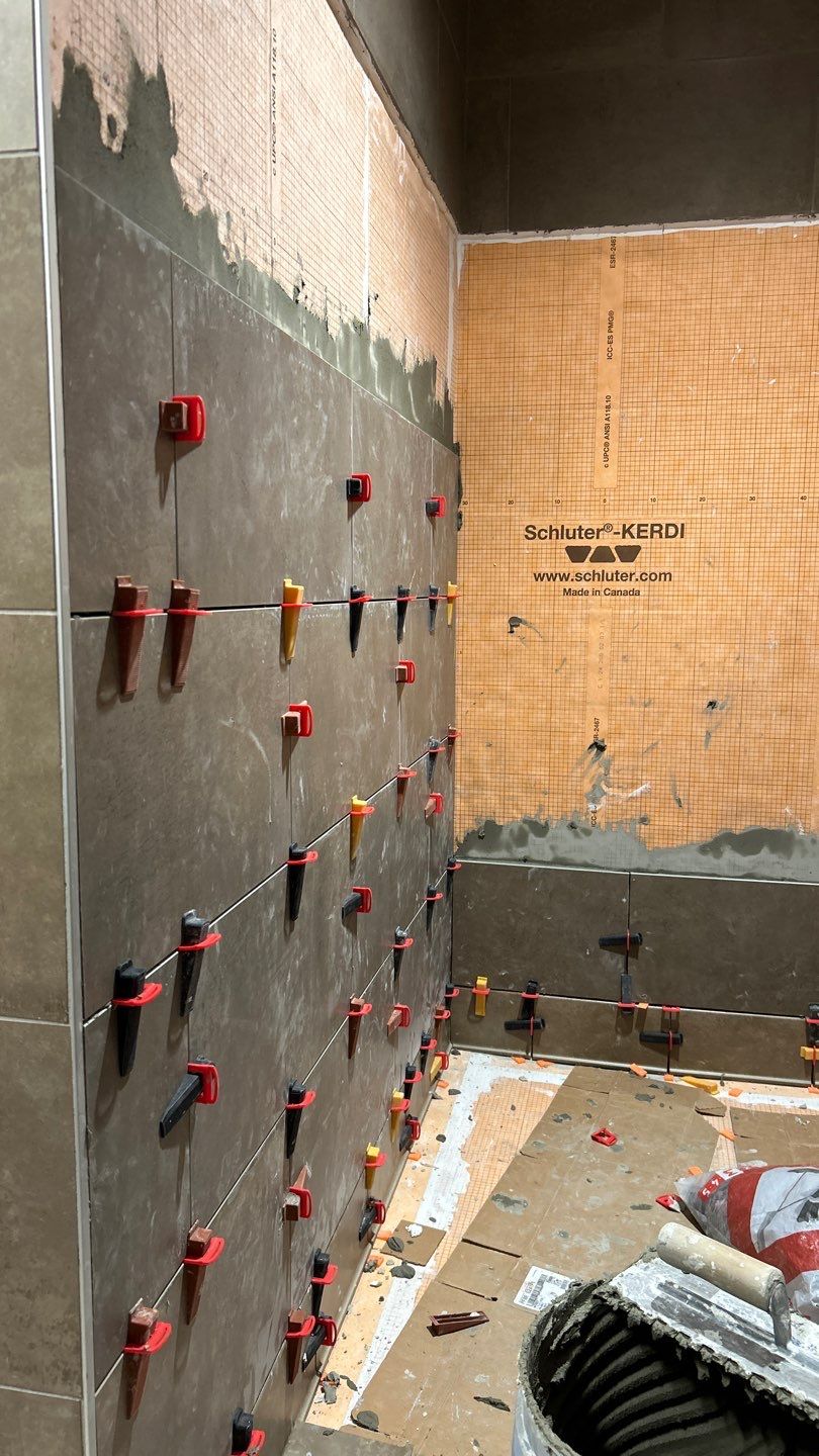 Trucking company showers by Footprints Floors of Nashville