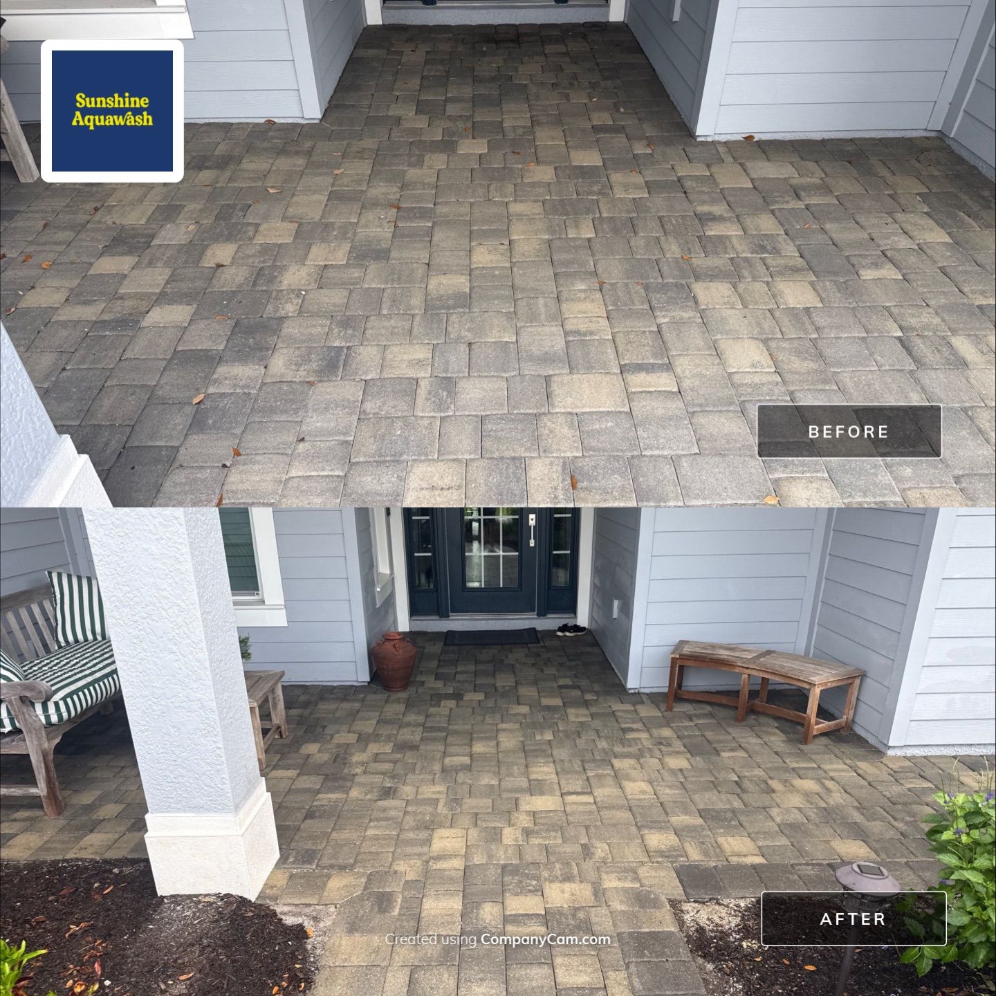 Paver Driveway, Entryway & Sidewalk Cleaning in River Wind – Bradenton, FL by Sunshine AquaWash