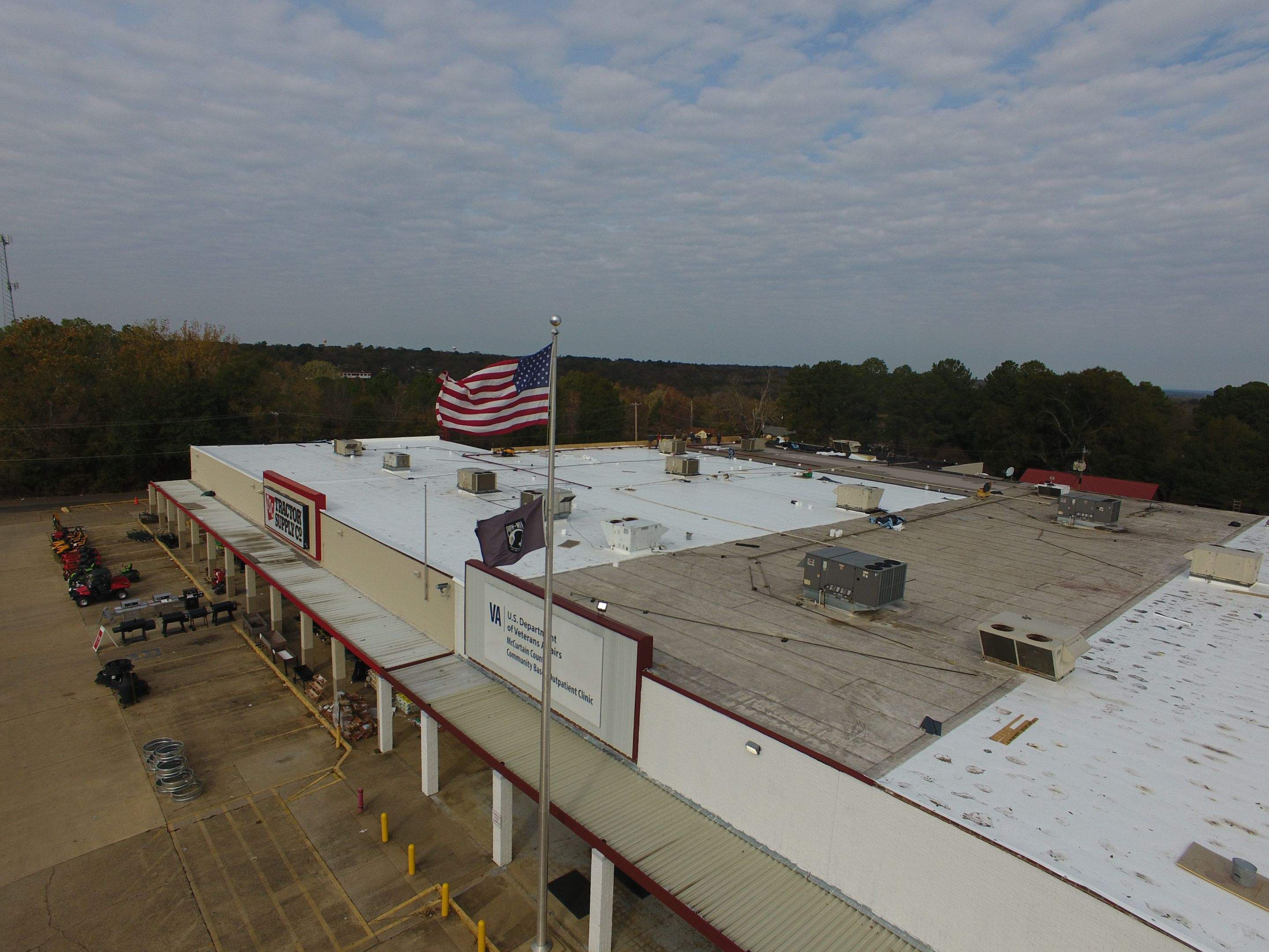 VA Clinic/Tractor Supply in Idabel, Oklahoma by Hostetler Roofing