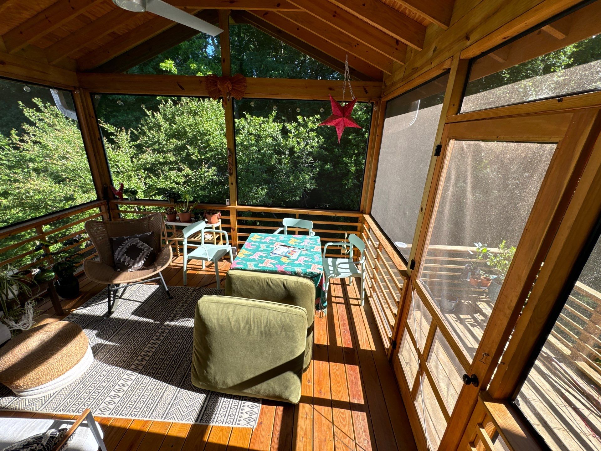 Porch staining by GonzalezPainters & Contractors Inc 