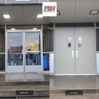 School Exterior Door Safety Upgrade using Complete Opening