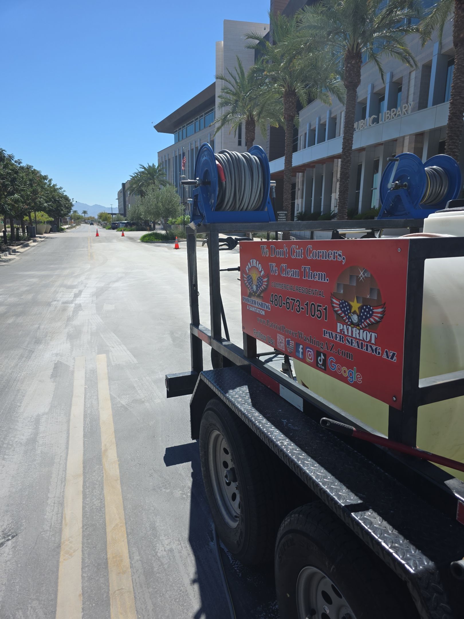 City of Goodyear Asphalt Oil Spill Cleanup & Remediation | Goodyear, AZ 85395 by Patriot Power Washing & Sanitation