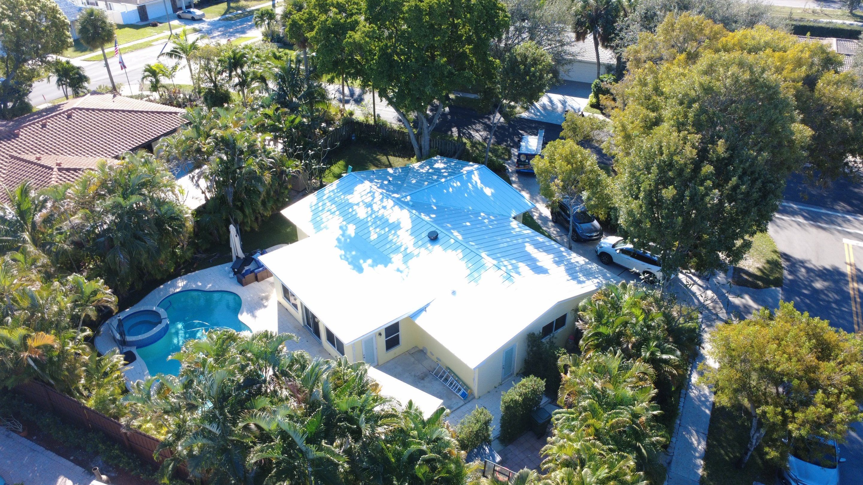 Residential Roofing Installation using 1" Nail strip metal roof by BLUES BROTHERS ROOFING