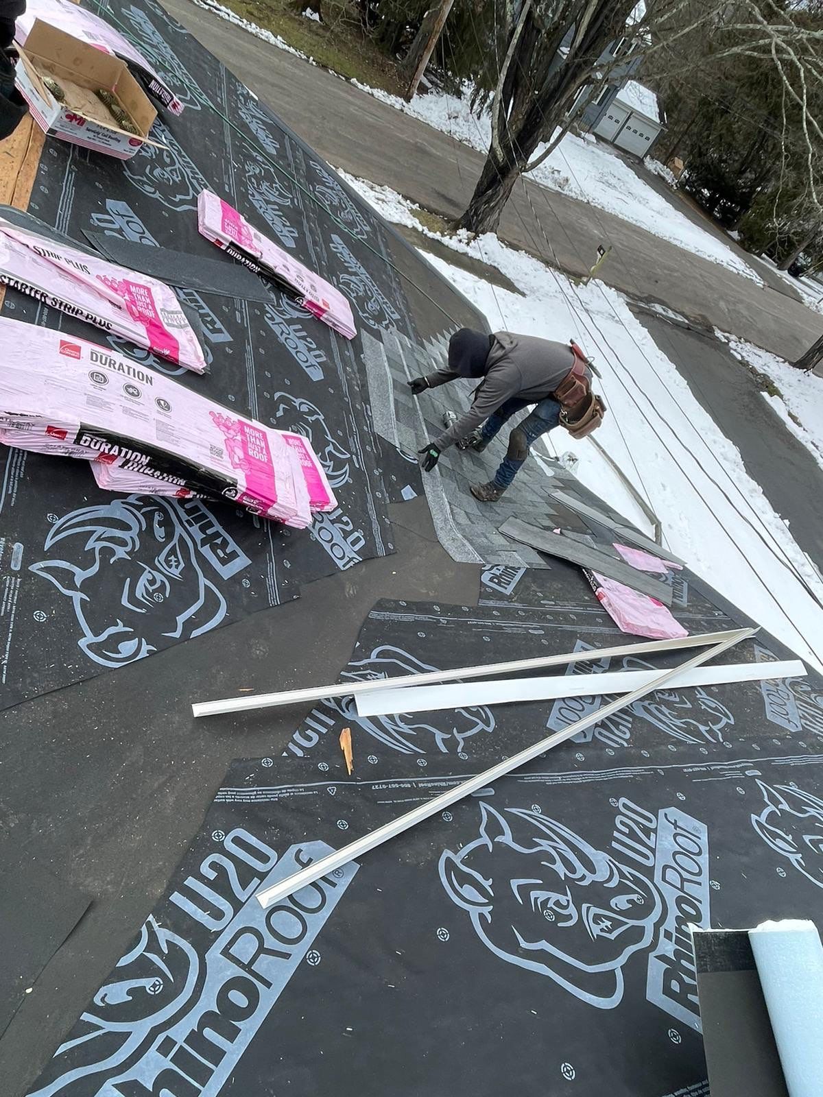 Residential Roofing Installation using Owens Corning Duration Estate Gray by A Plus Exterior