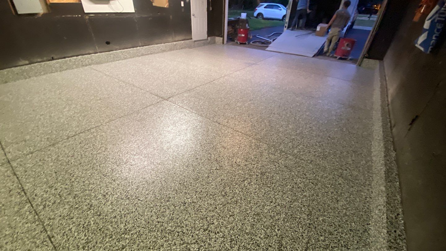 Garage Floor using Domino by Your1DayFloor.com