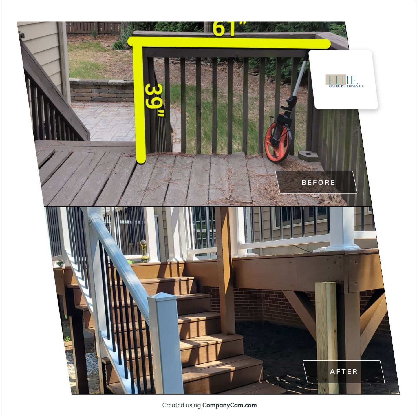 Fuquay-Varina Outdoor Upgrade – Composite Deck & Paved Landing by Elite Remodeling and Design LLC