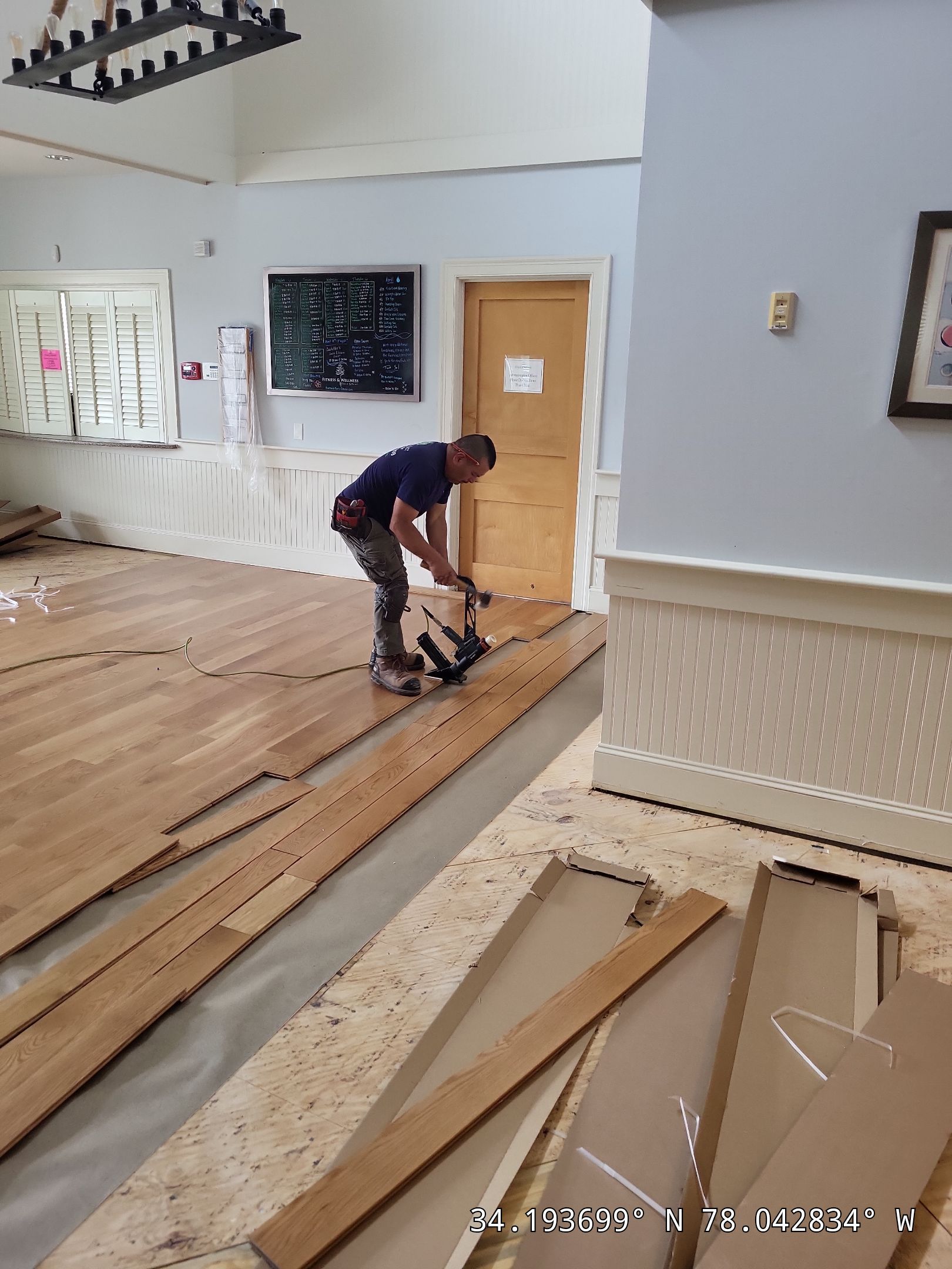 Brunswick Forest Fitness Center Commercial Flooring & Cabinet Remodel in Leland, NC by RGR Construction and Roofing, LLC