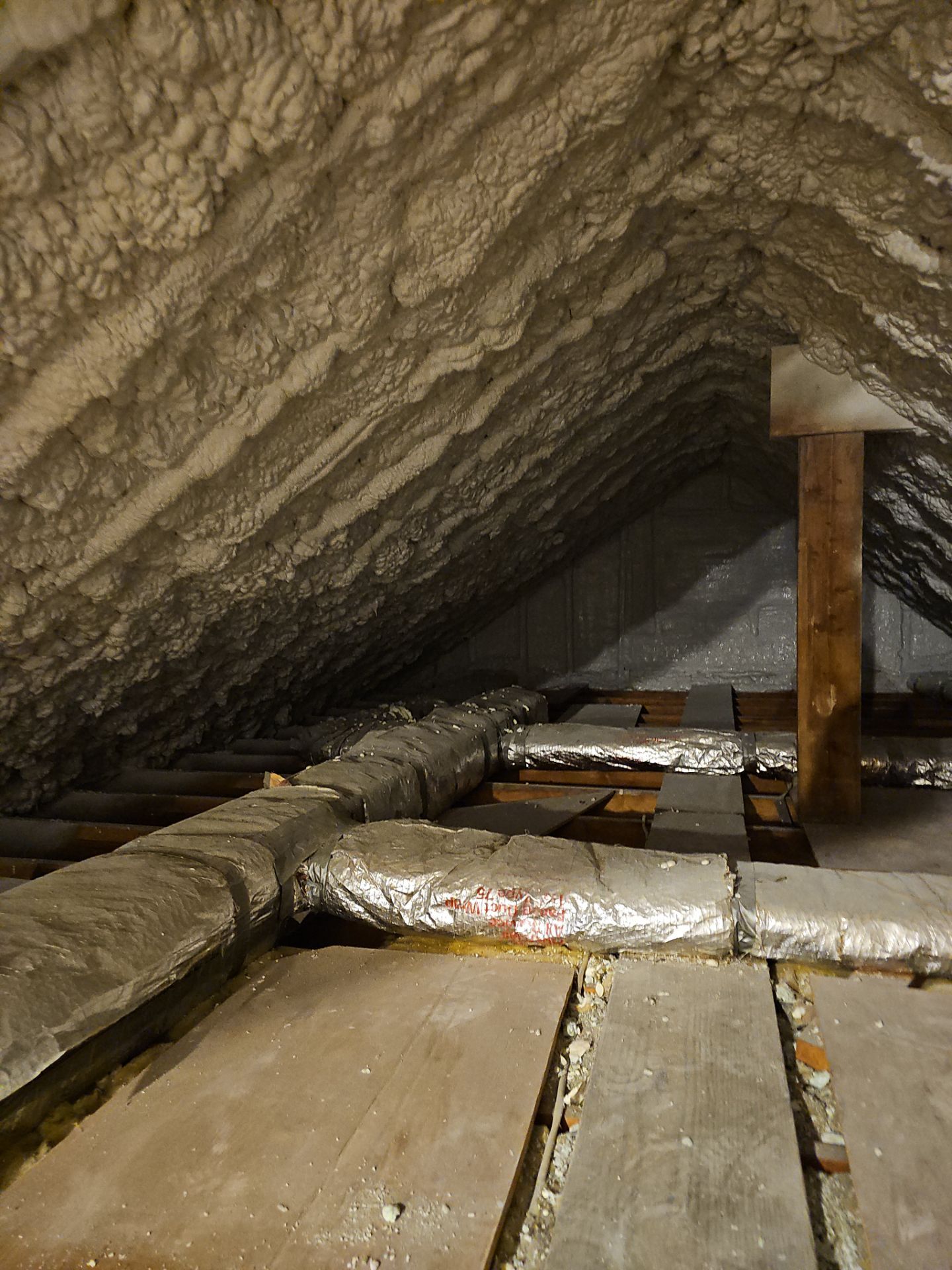 Attic Retrofit using open cell spray foam by NYS Foam & Energy