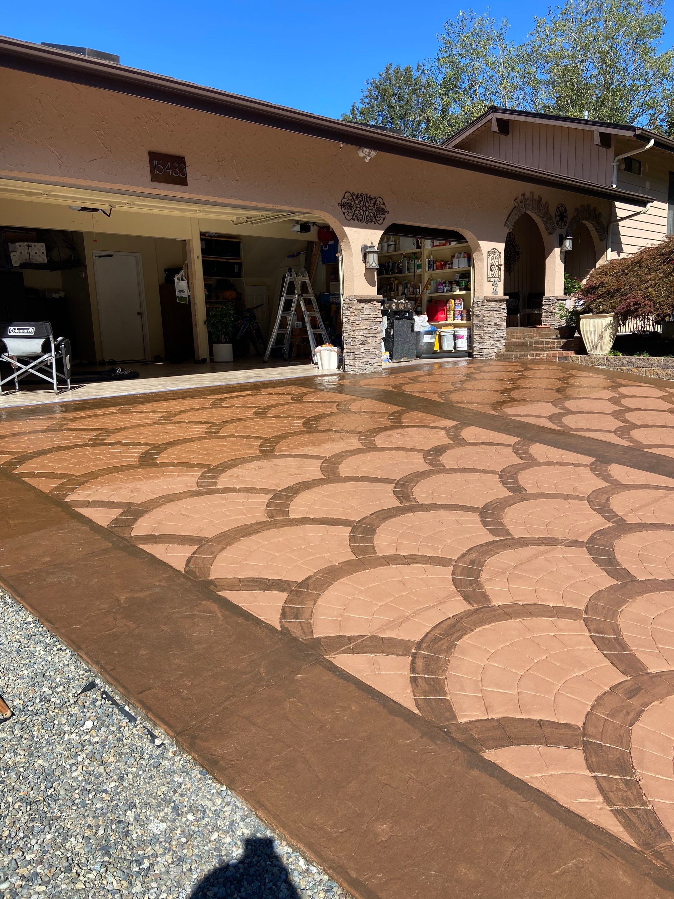 Mehta | Tiled Driveway with Sealer & Retaining Wall  by Jireh Asphalt & Concrete Inc 
