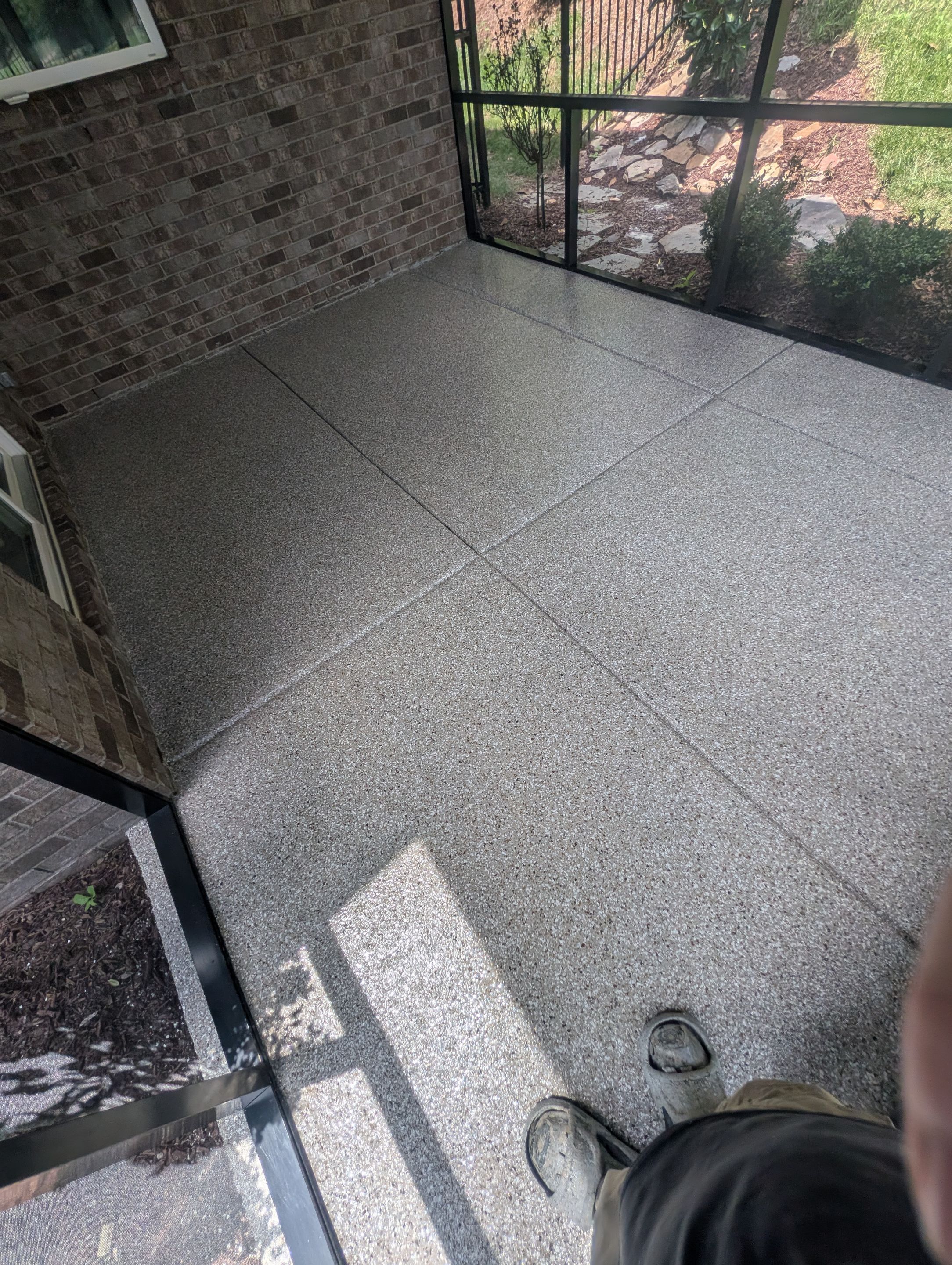 Patio Floor Coating using Creekbed by My Garage Floor Guys