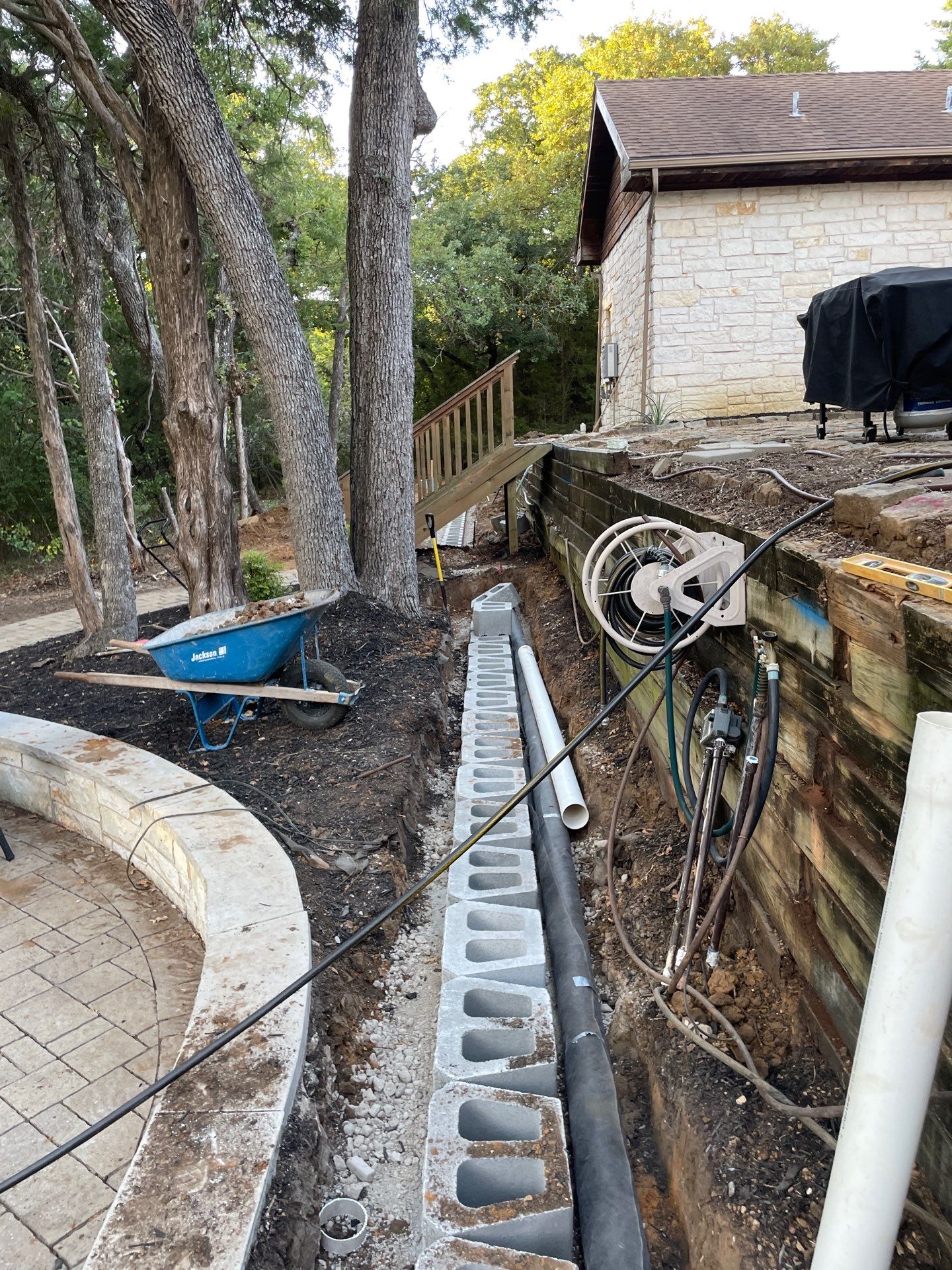 In Progress Retaining Wall Project by Peterson’s