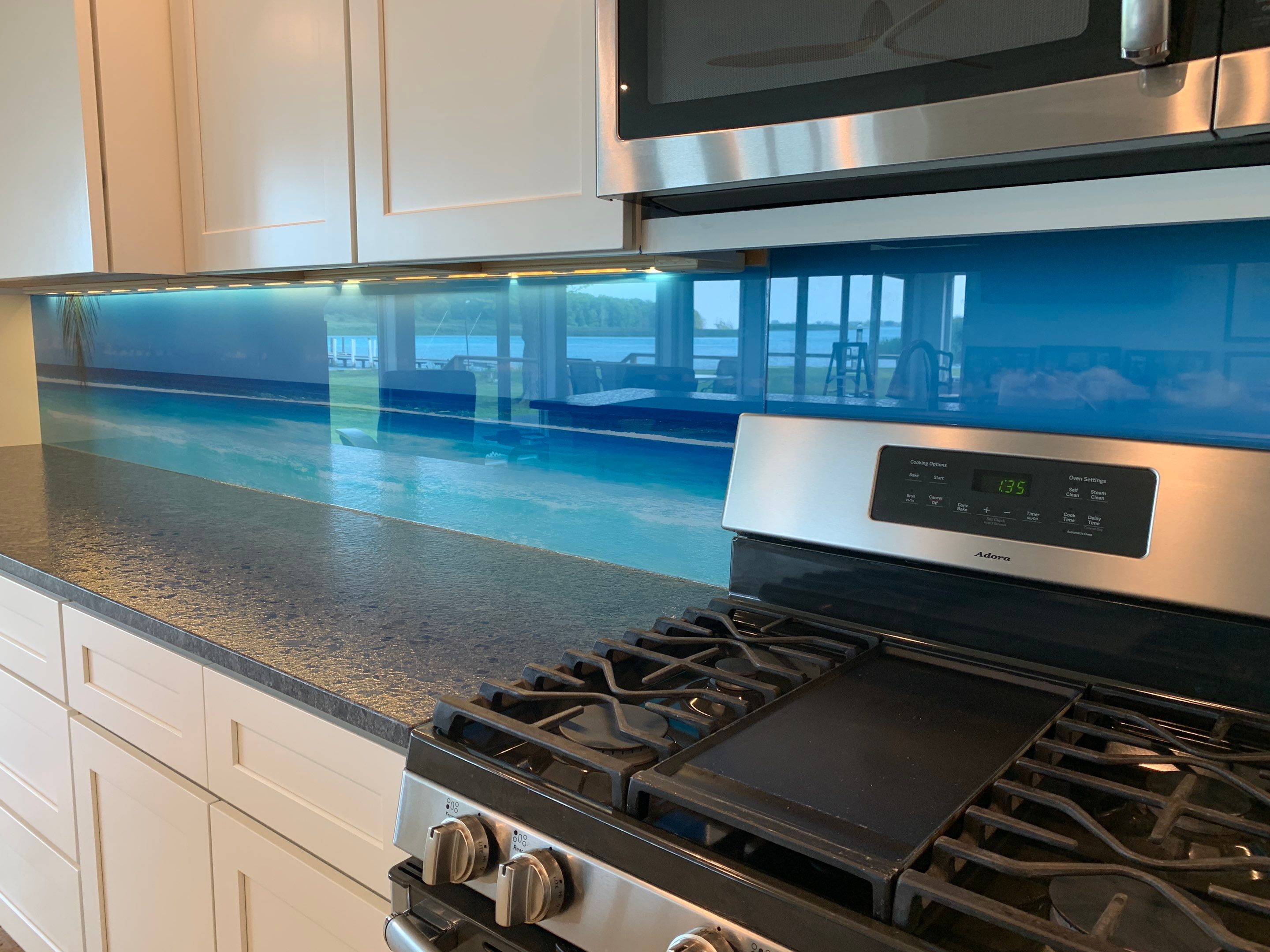 Kitchen Remodel using Maui Beach IMAGIO Solid Glass Backsplash by IMAGIO