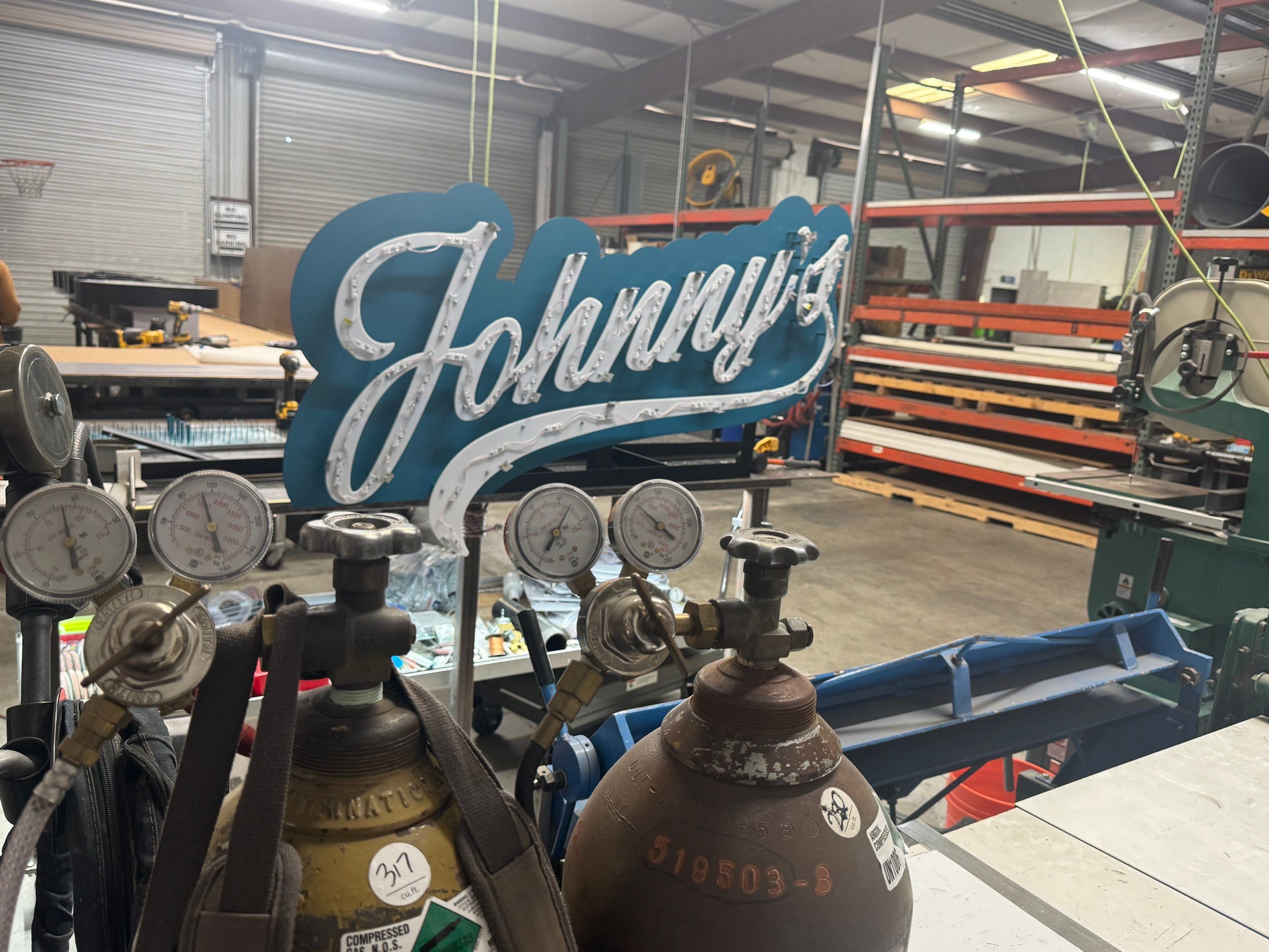 Custom Channel Letter Signage Installation for Johnny's in San Mateo by City Signs
