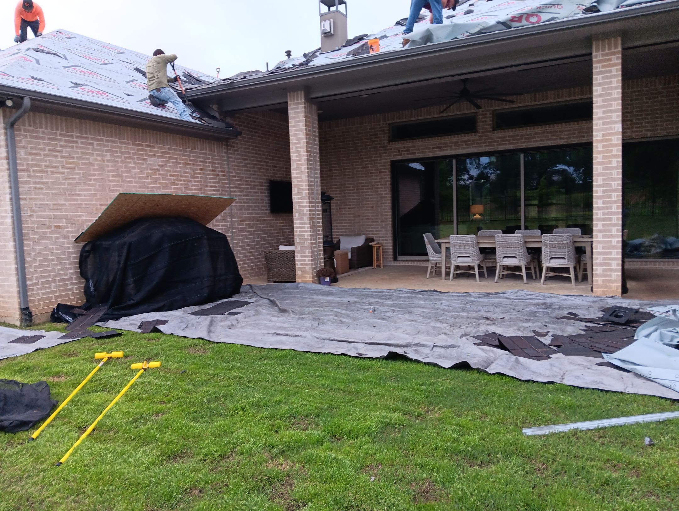 Insurance Claim Roof and Gutters using Certainteed Landmark Weathered Wood by Tex-Line Roofing