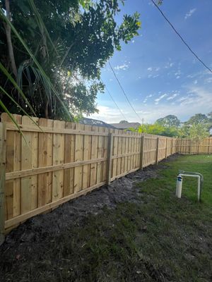 Wood Fence Installation using Wood Pressure Treated Fence