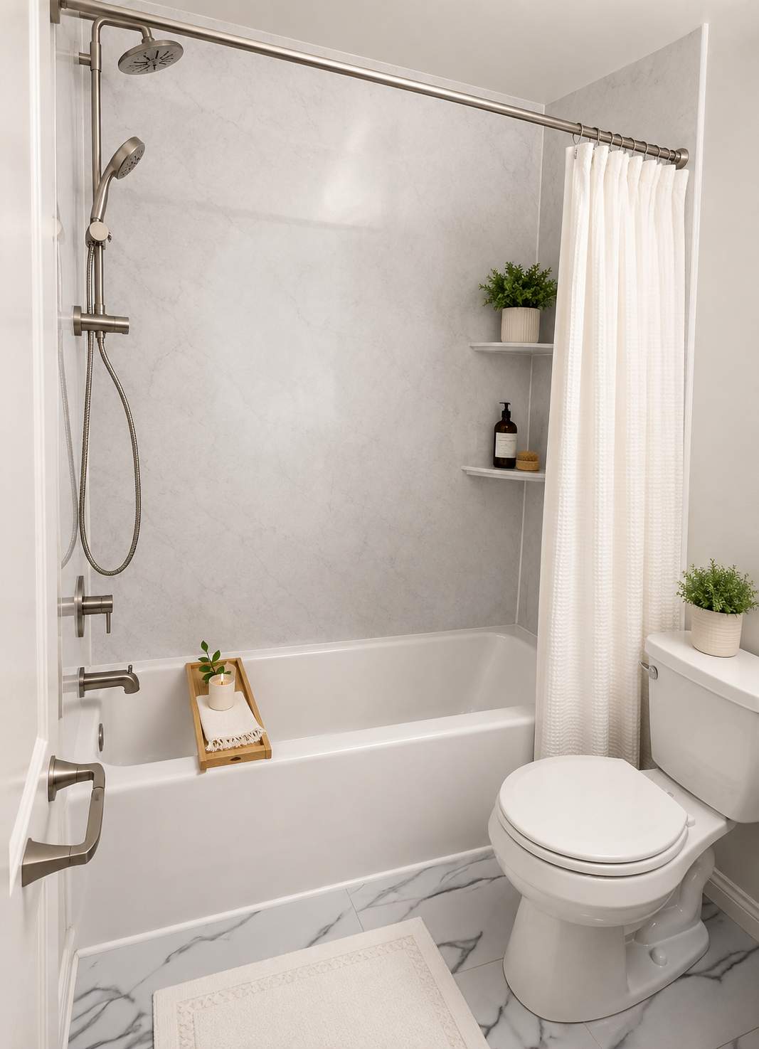 Bright Marble-Inspired Bathroom Remodel - Beltsville, MD