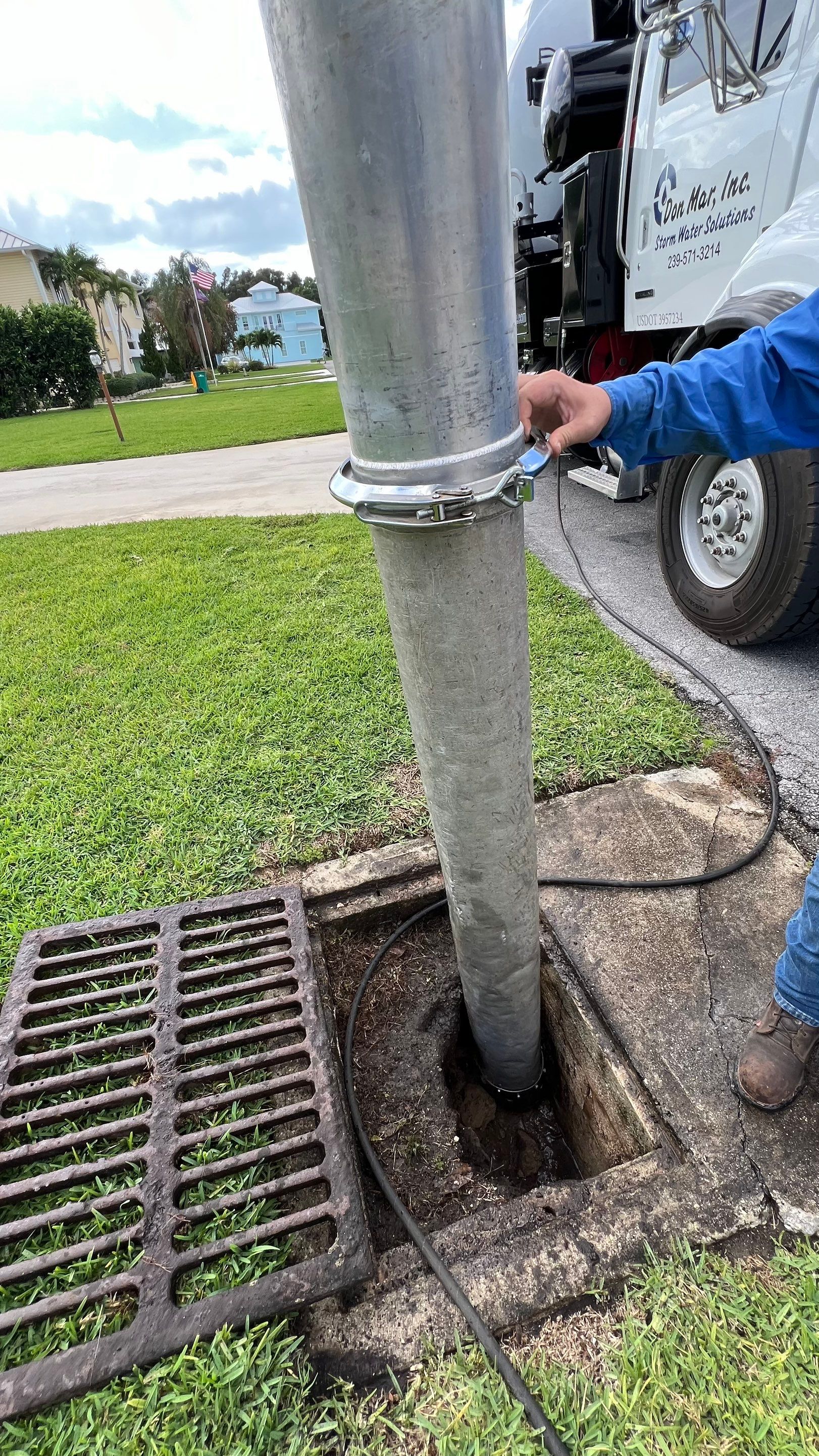 Naples Private Airport Community Catch Basin Cleaning by APS Power & Water