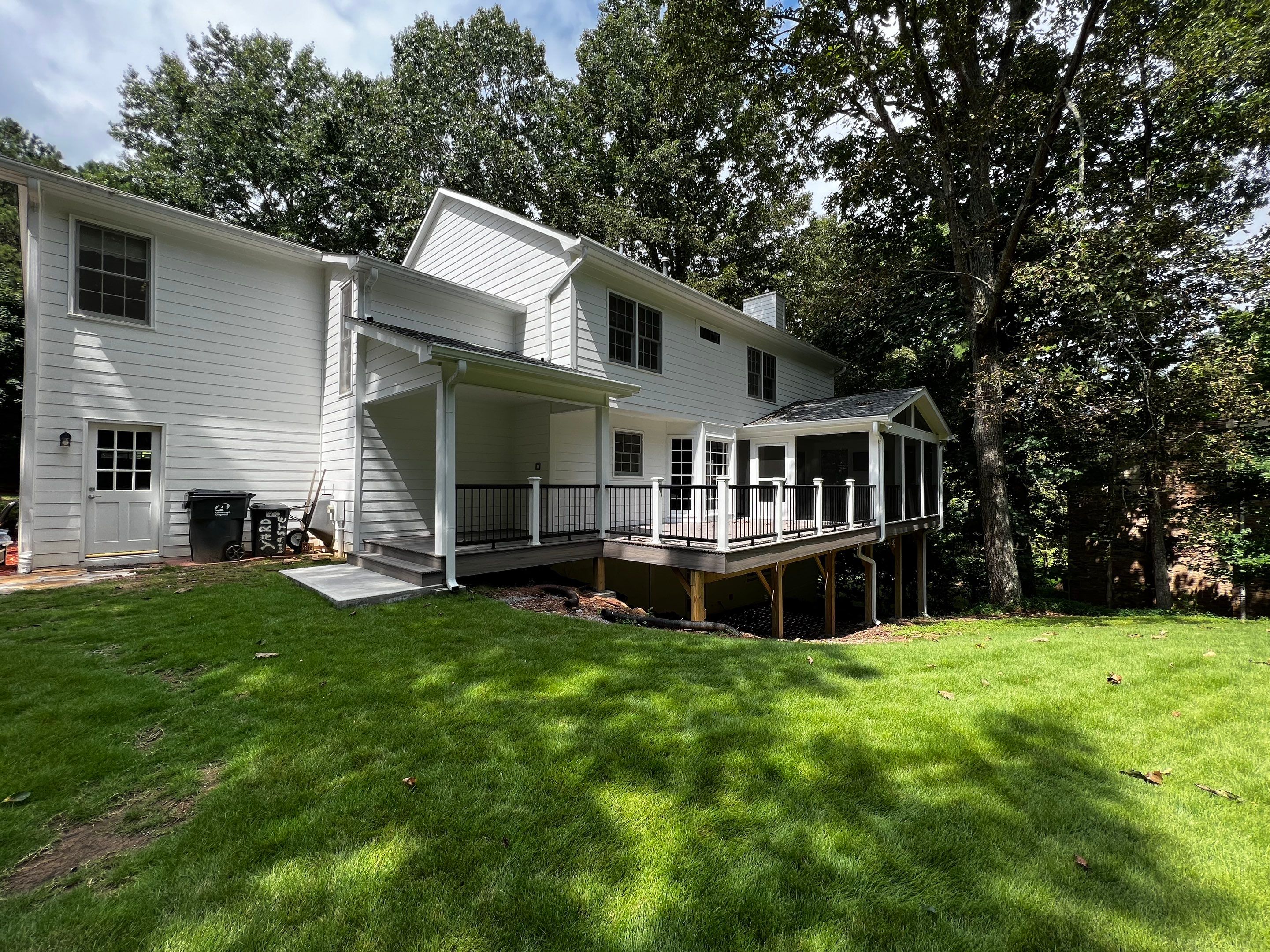 Elevated Composite Deck and Screened Porch Construction in Duluth by Swift Home Renovations 