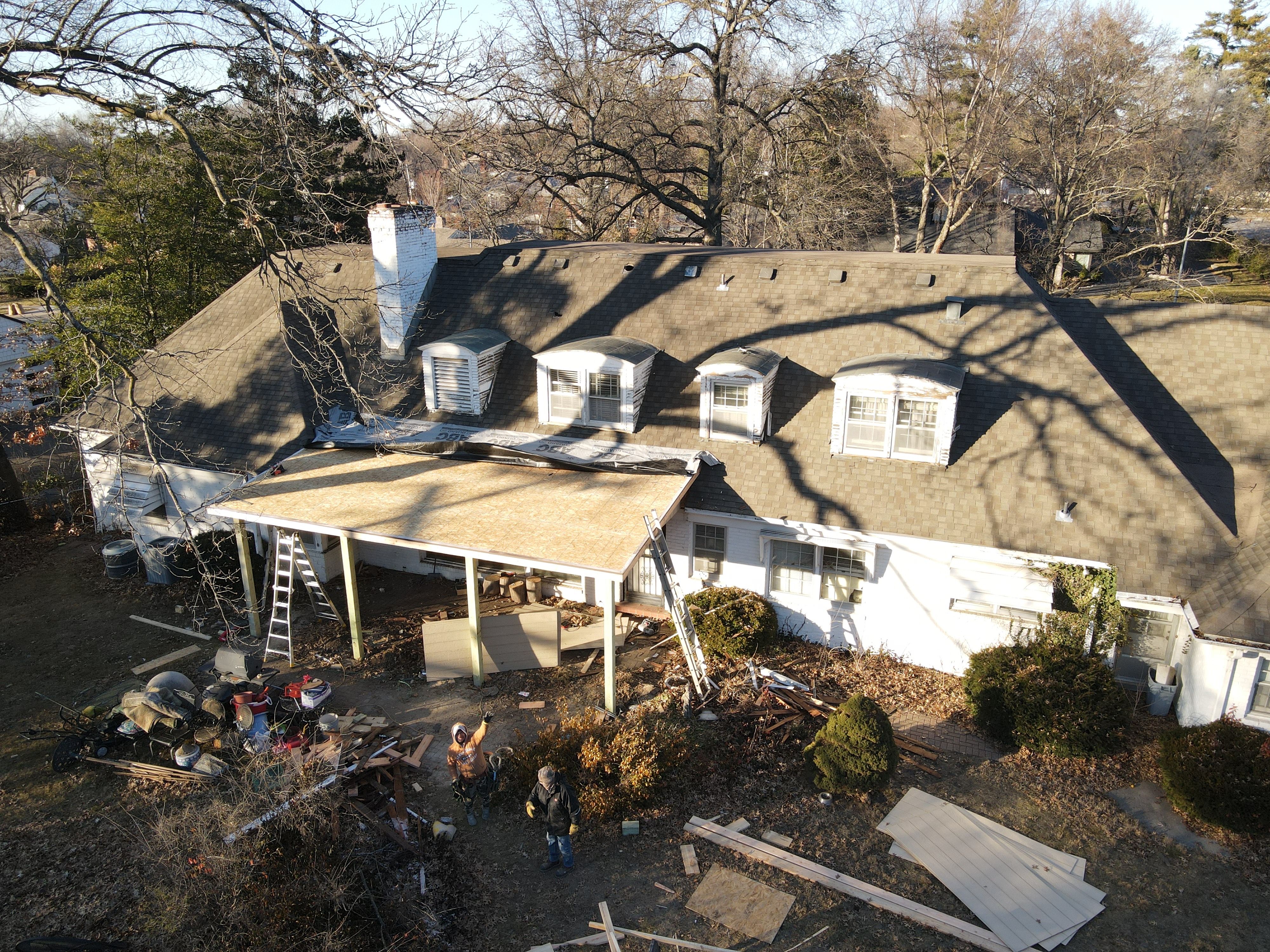 Roof Repair/Awning Rebuild from Tree Damage by Summit Roofing