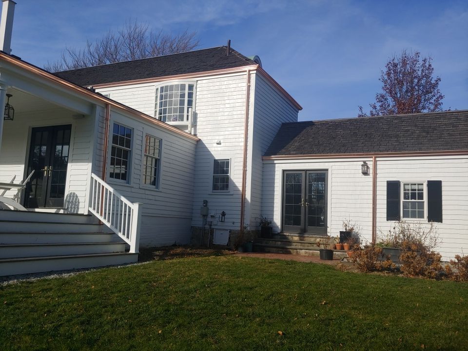 Hingham, MA Gutter Installation using 5" K-Style Copper Gutter by Gutter Pro Enterprises