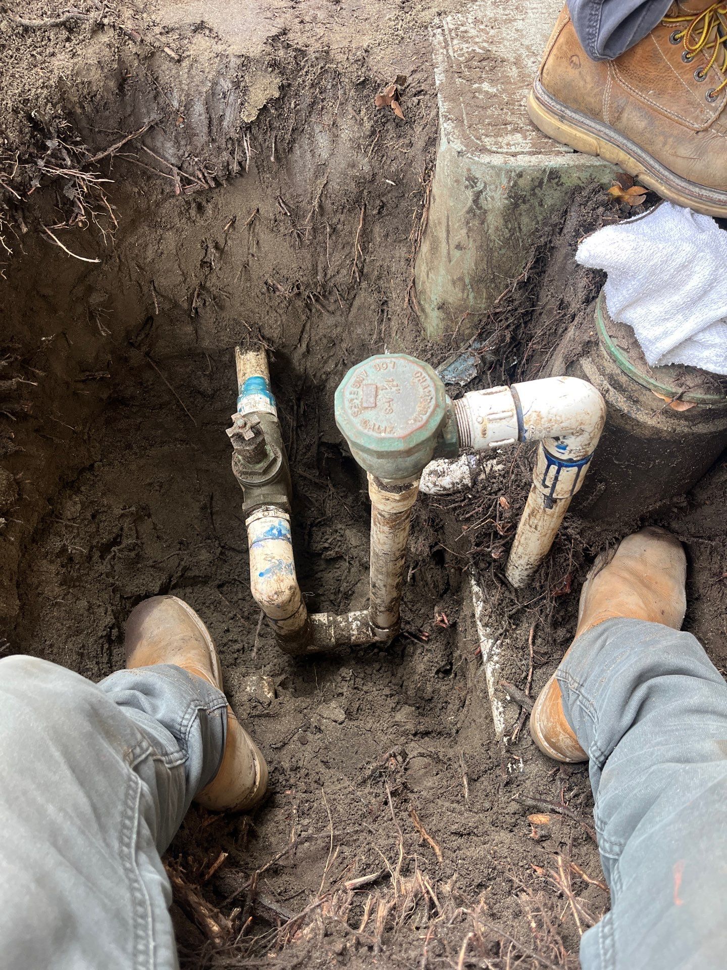 Installation of New Underground Piping by Us Plumbing 
