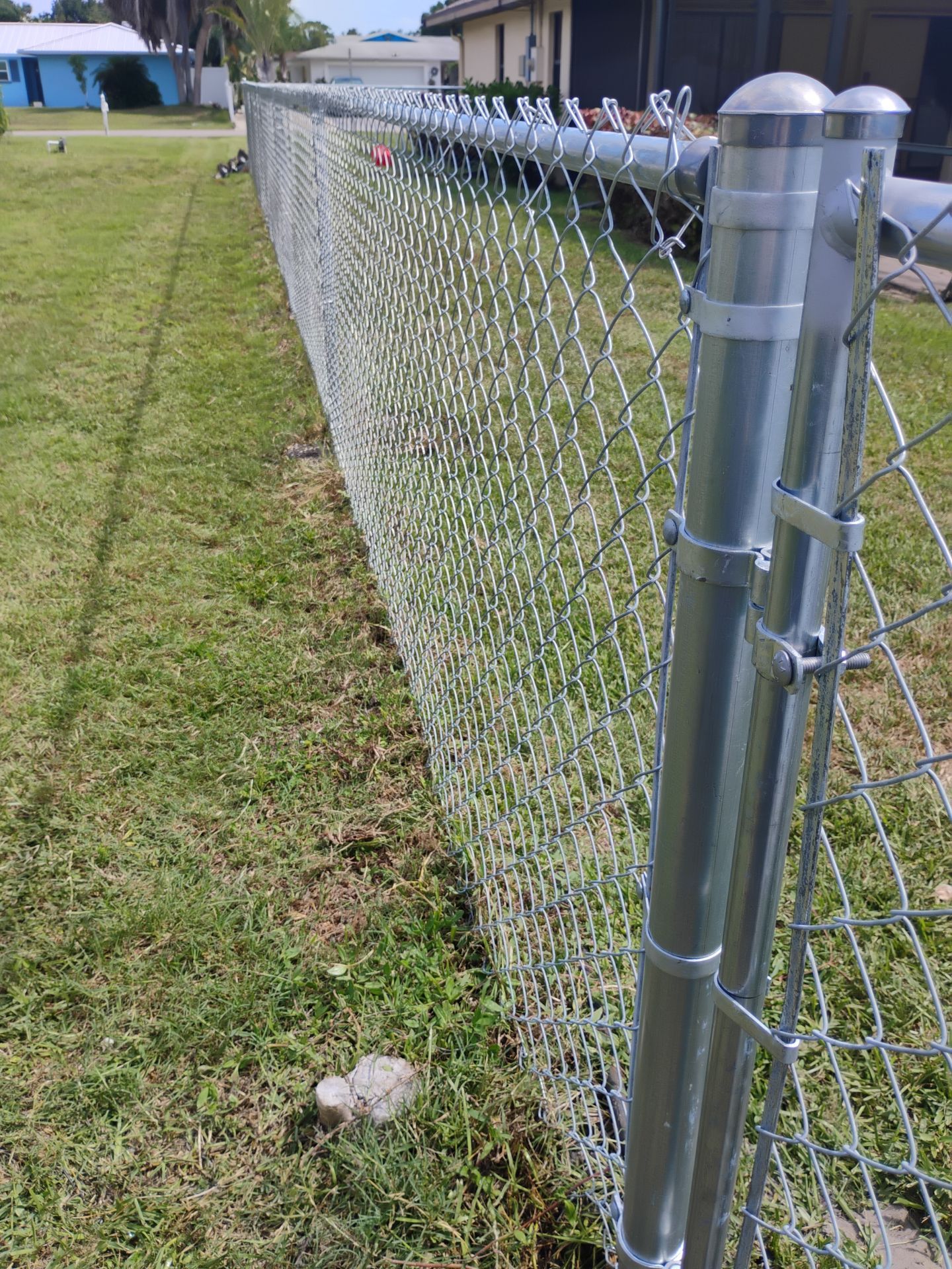 Residential Galvanized Chain Link Fence and Gate Installation in Venice by True Fence LLC