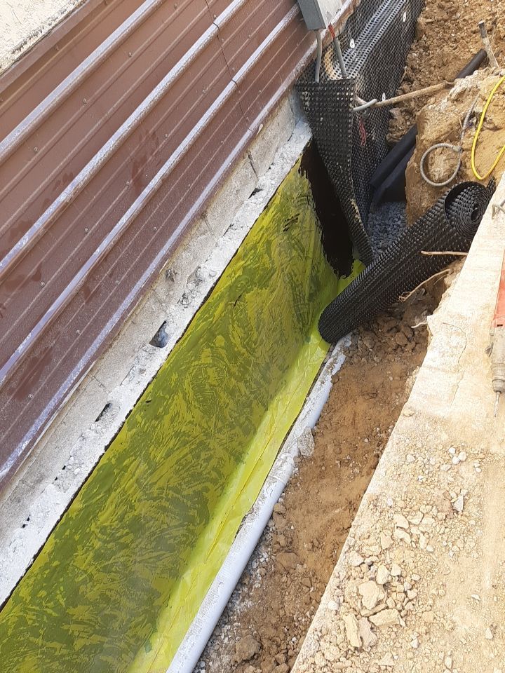 Exterior Deep Waterproofing System with Wall Push Back and Steel Beams Reinforcement by Toledo Basement Repair