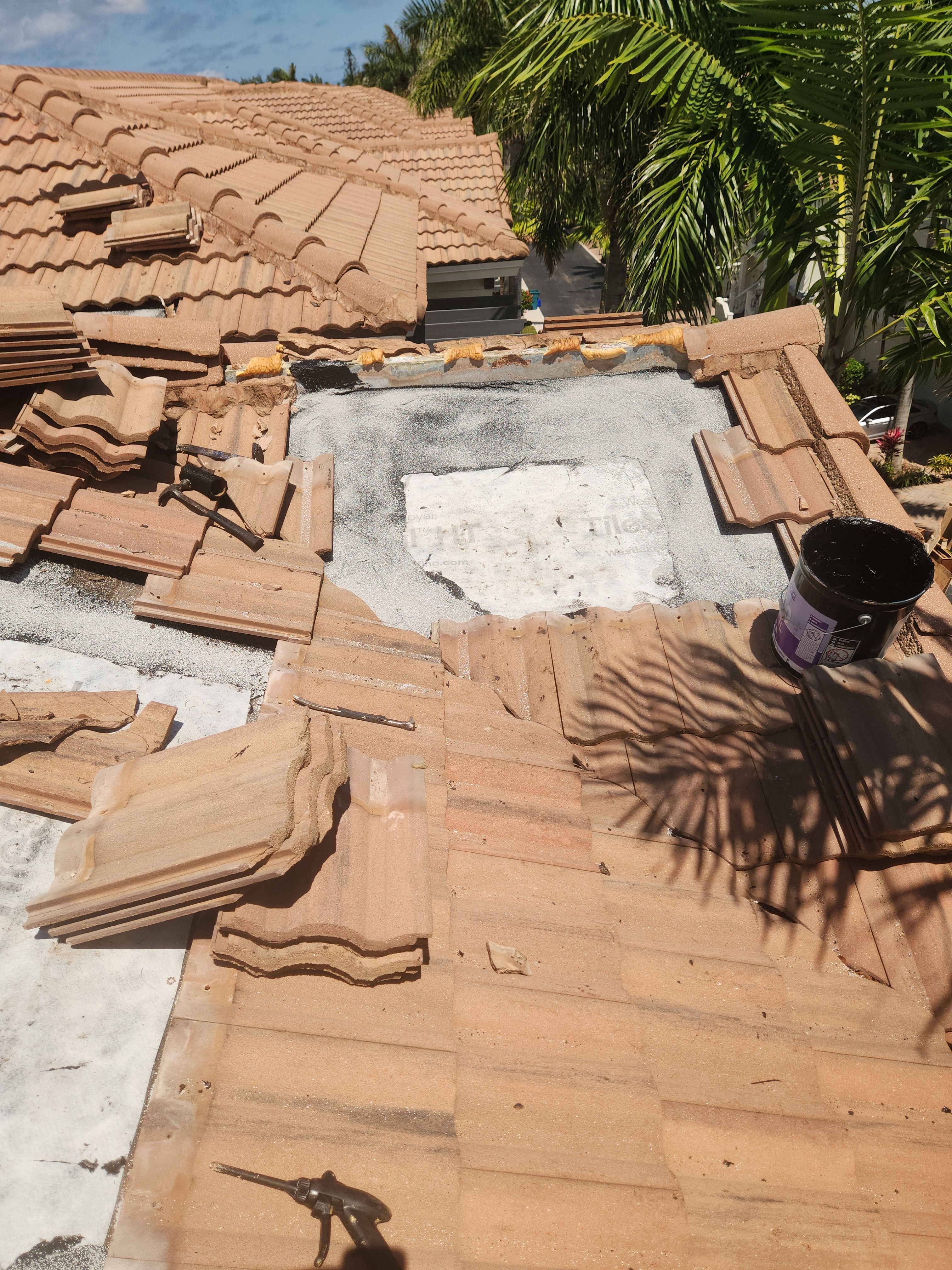 Tile Roof Leak Repair and Plywood Decking Replacement in Boynton Beach by Aastro Roofing