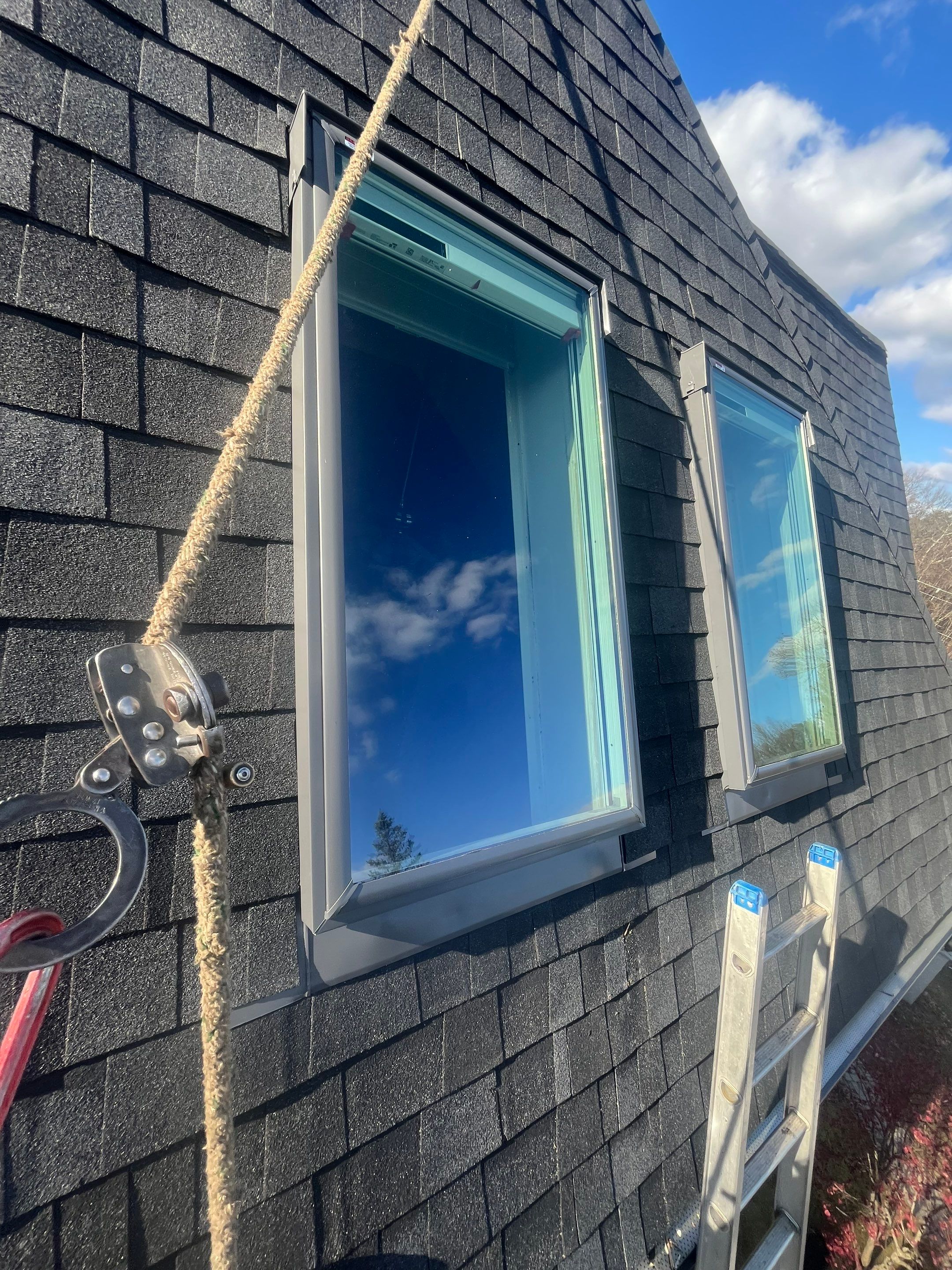 New Roof, Skylights, and Metal Accent Roof Installation in Groton by Mighty Dog Roofing of Greater Middlesex County