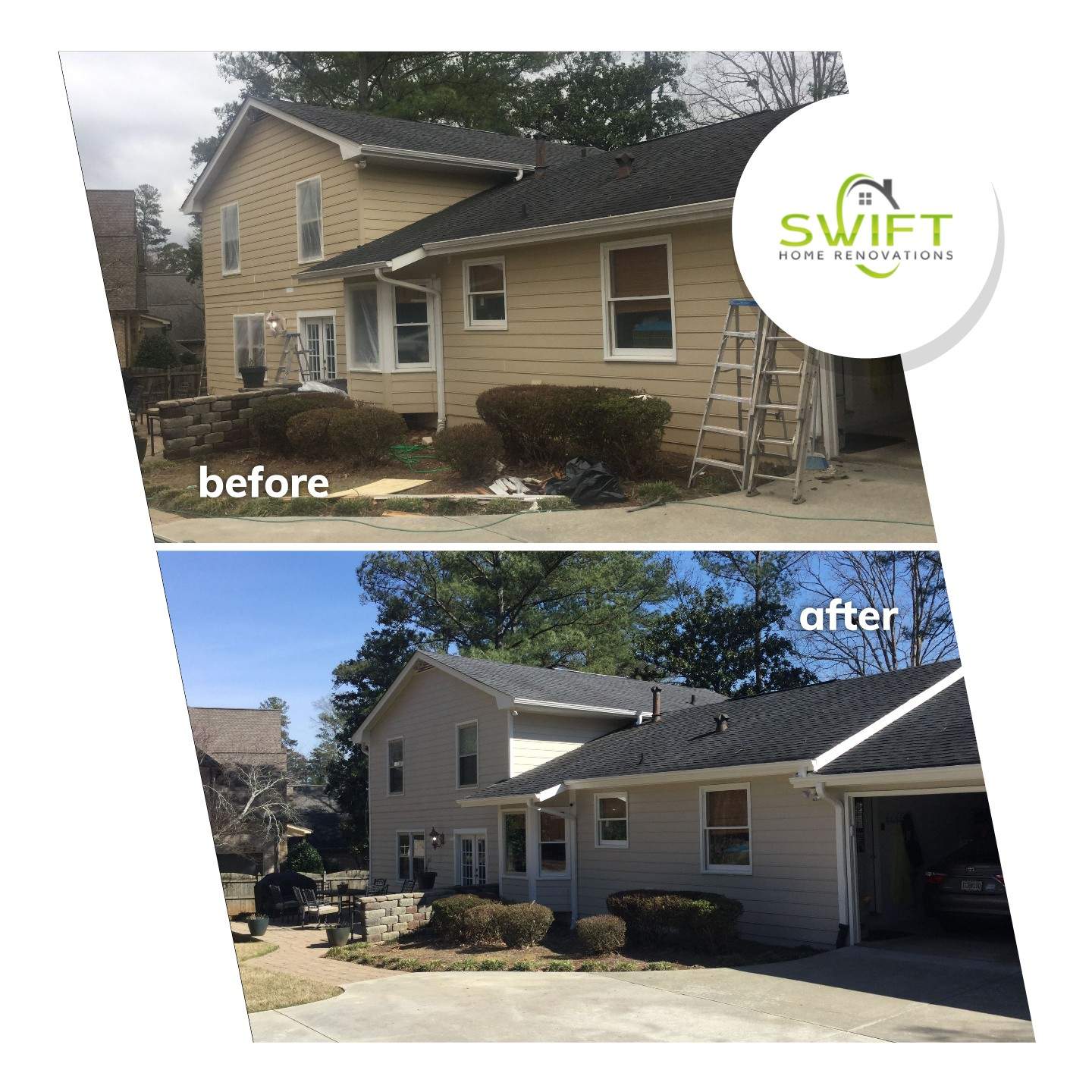 Full Exterior House Painting for Brick and Siding in Atlanta by Swift Home Renovations