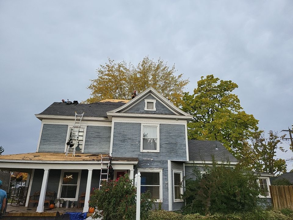 Meridian two story roofing installation using Owens Corning Duration in Onyx Black by ID Roofing LLC