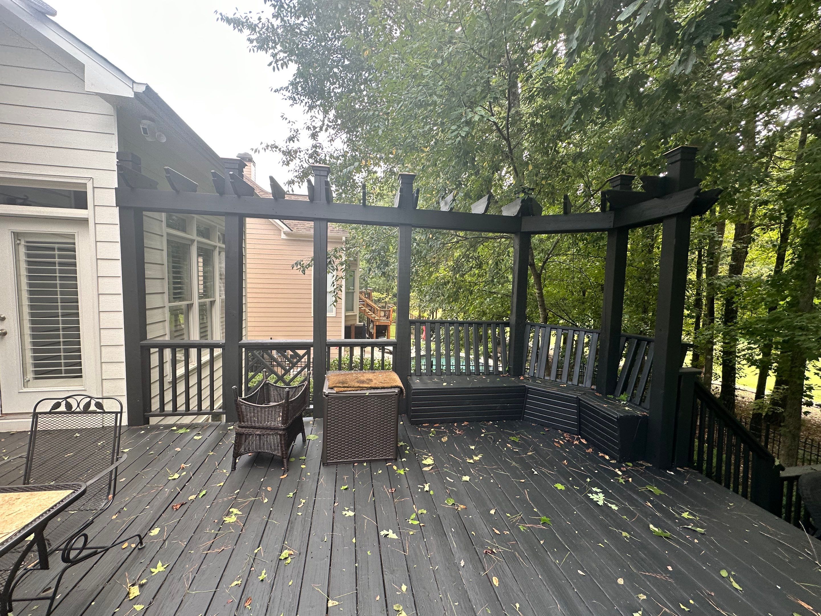 Dark Deck and Pergola Wood Staining Project in Acworth by Swift Home Renovations