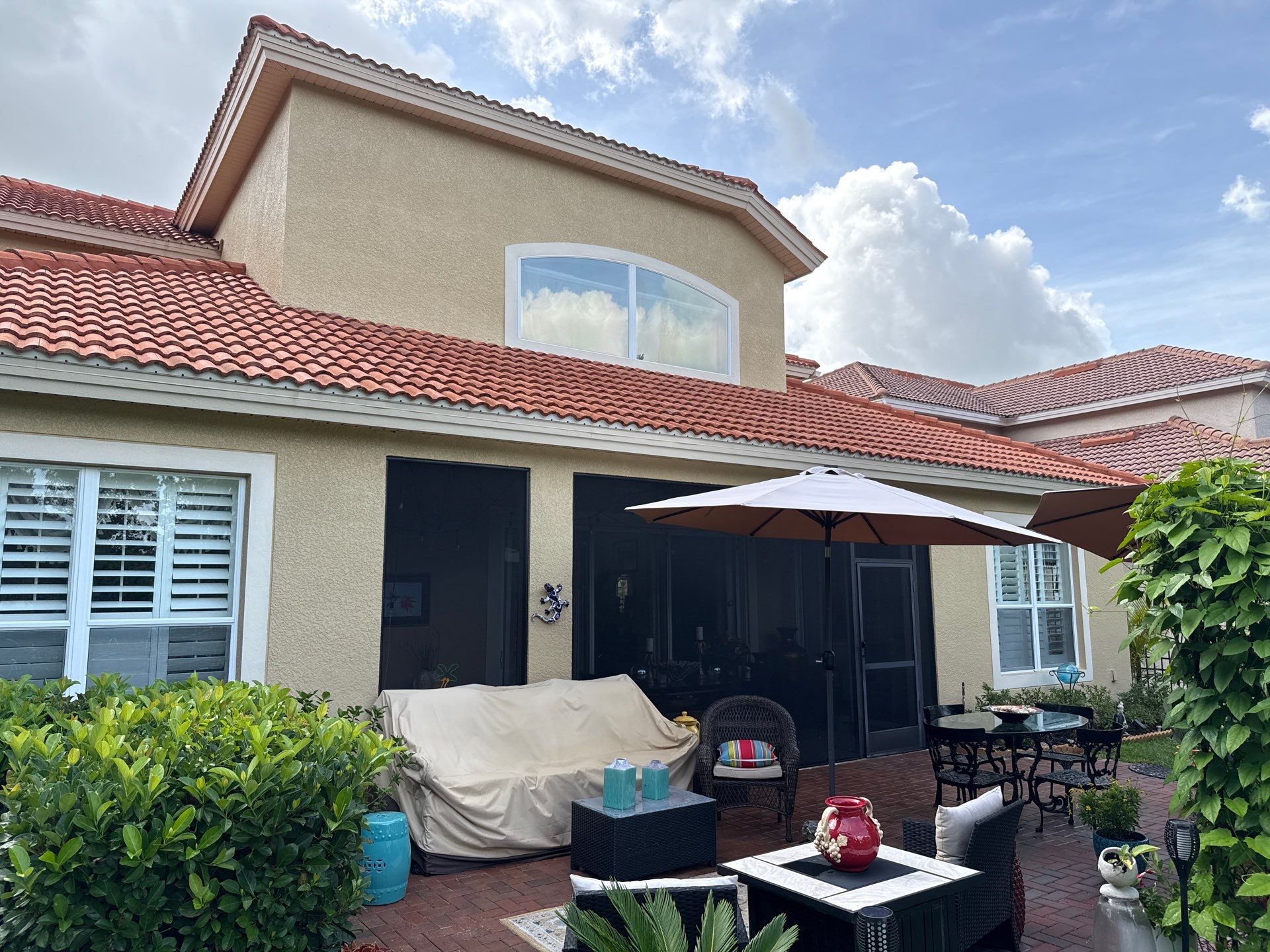 Soft Wash Tile Roof Cleaning in Sonoma Community, Sarasota, FL by Sunshine AquaWash