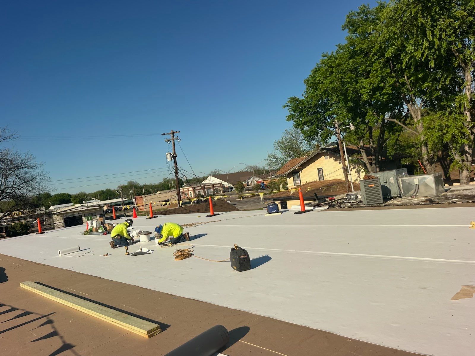 Commercial TPO Roof Replacement in Ardmore for McLish Church by BANA Roofing and Solar Supply