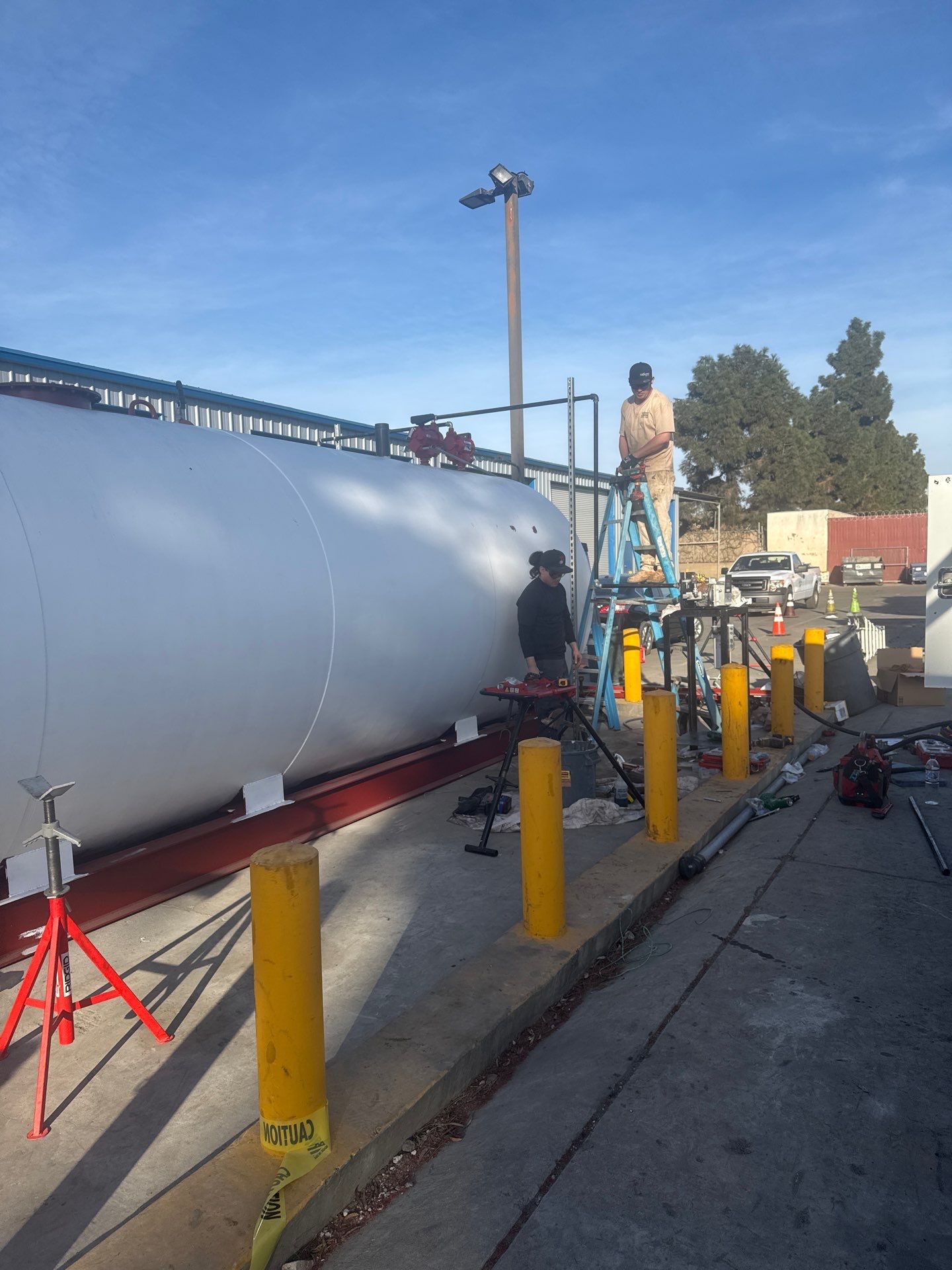 Outdoor Water Tank Installation & Piping Setup by Us Plumbing 