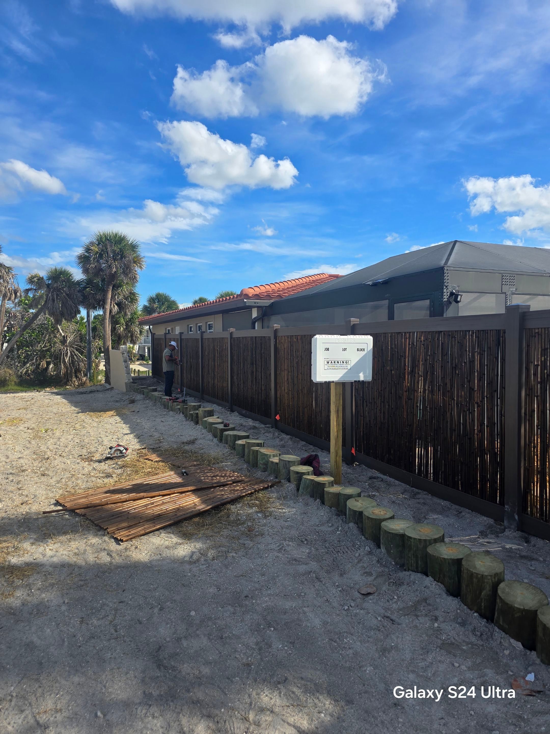 Custom Bamboo Vinyl Fence in Manasota Key by True Fence LLC