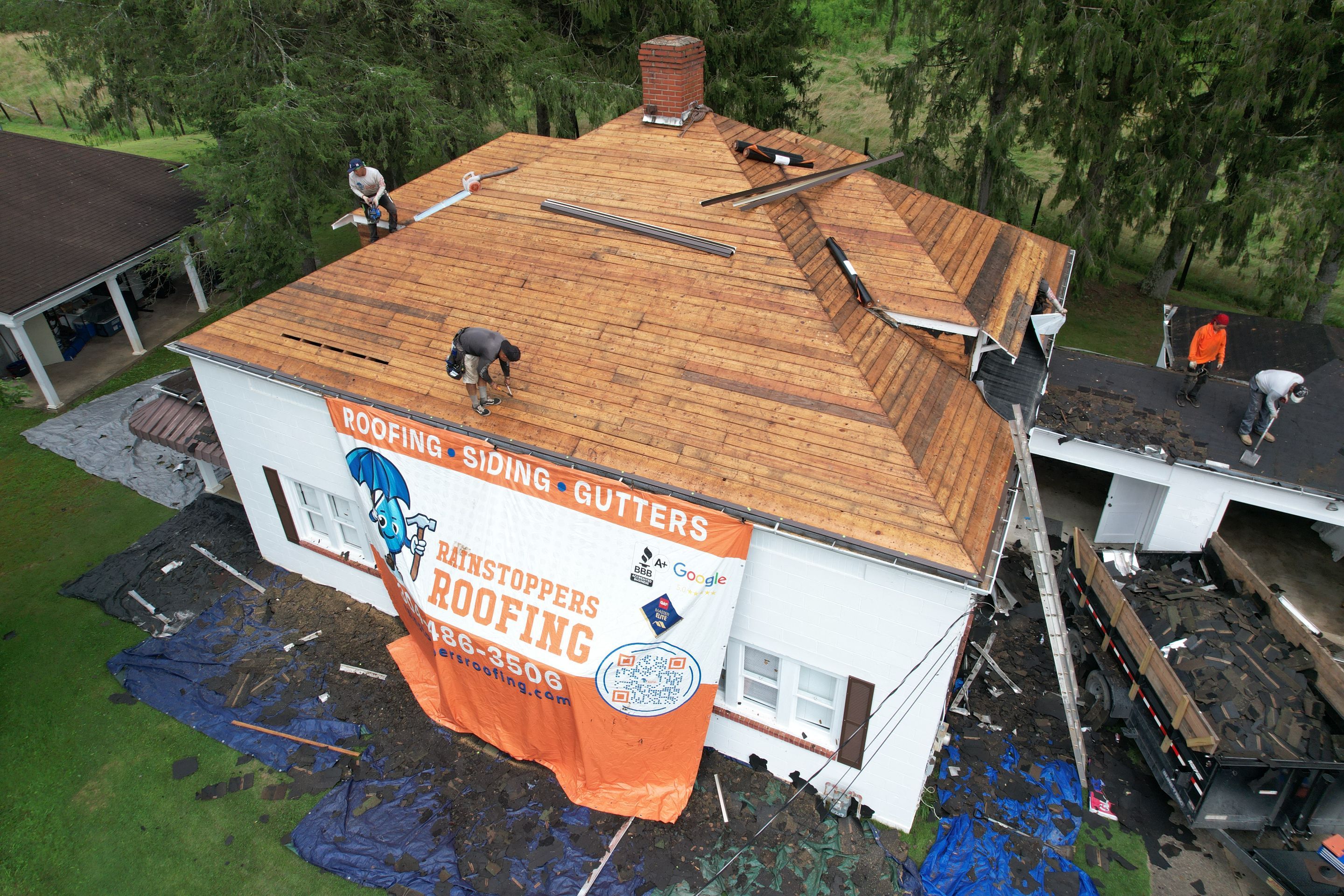 Residential Roofing Installation using GAF TImberline HDZ Hickory by Rainstoppers Roofing