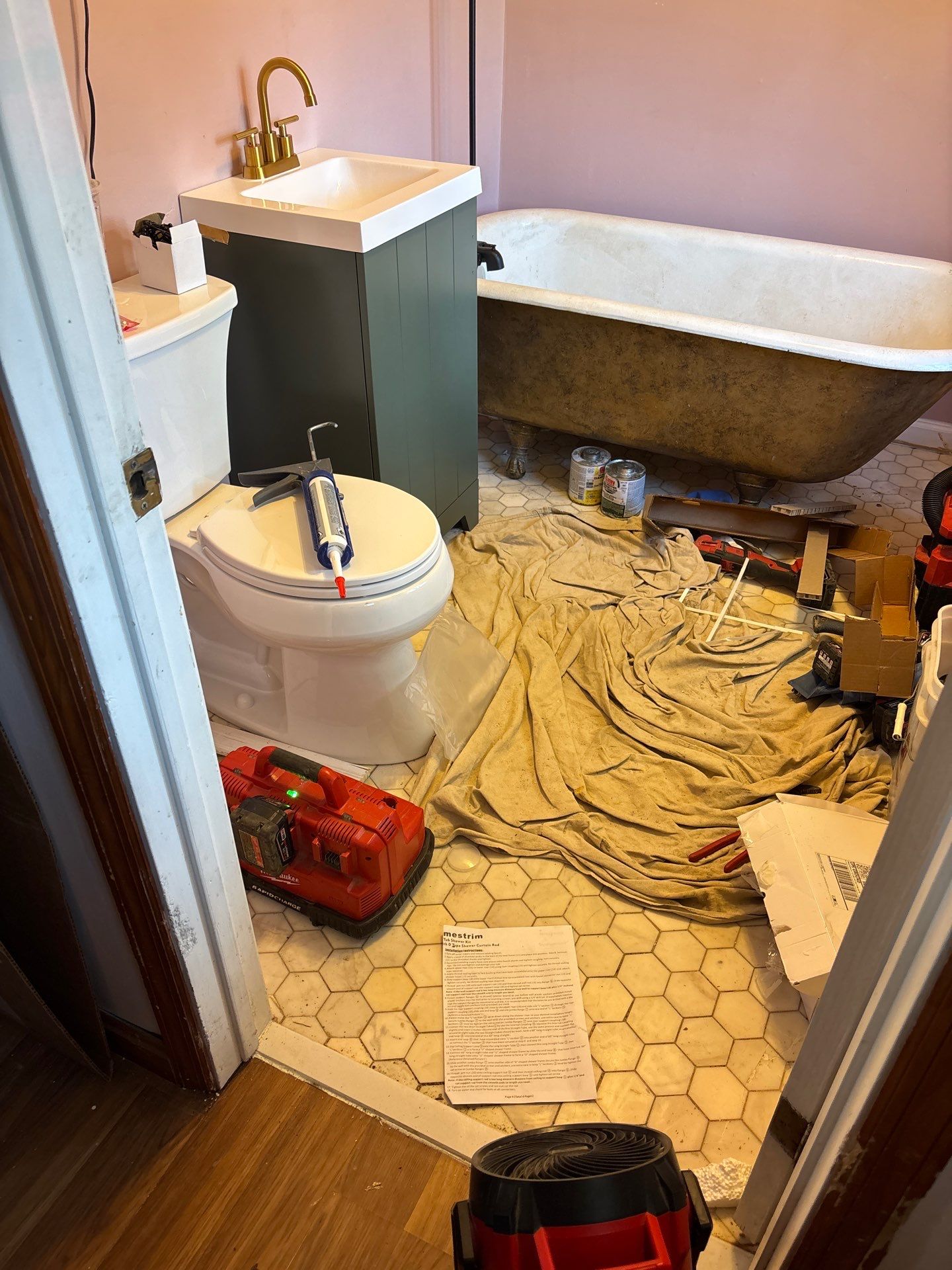 Custom Bathroom Remodel and Marble Tile Installation in Bellevue by Footprints Floors Kentucky