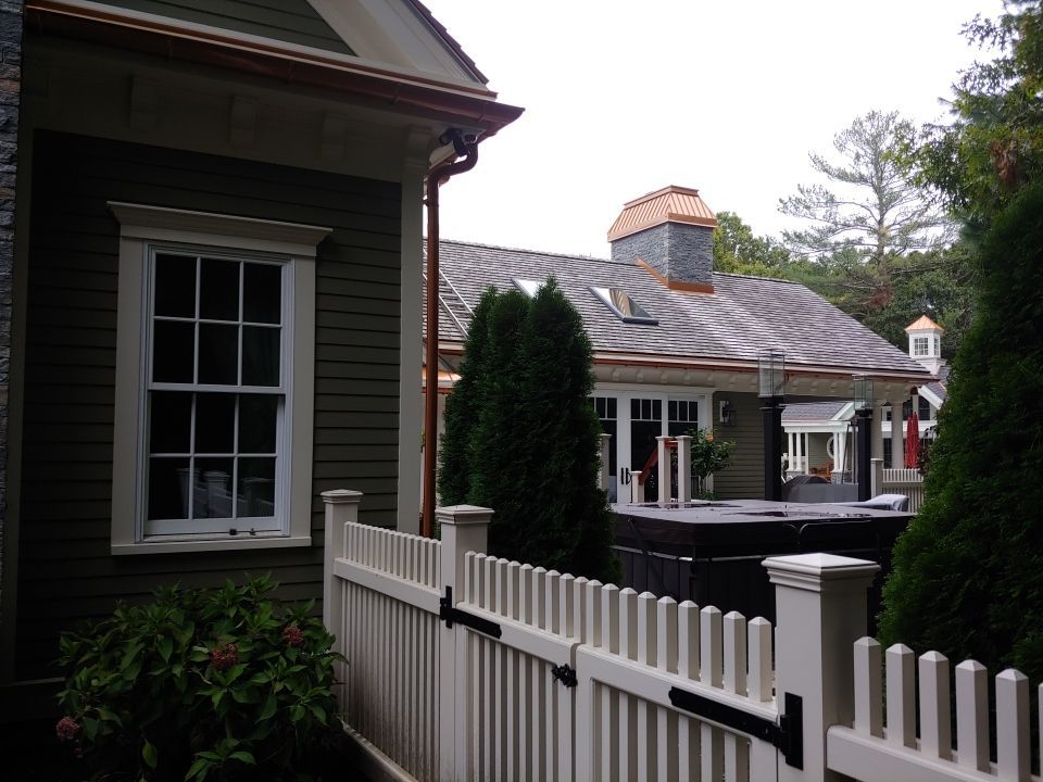 Berkley, MA Gutter Installation using 6" Coppertone Half Round Aluminum Gutter by Gutter Pro Enterprises