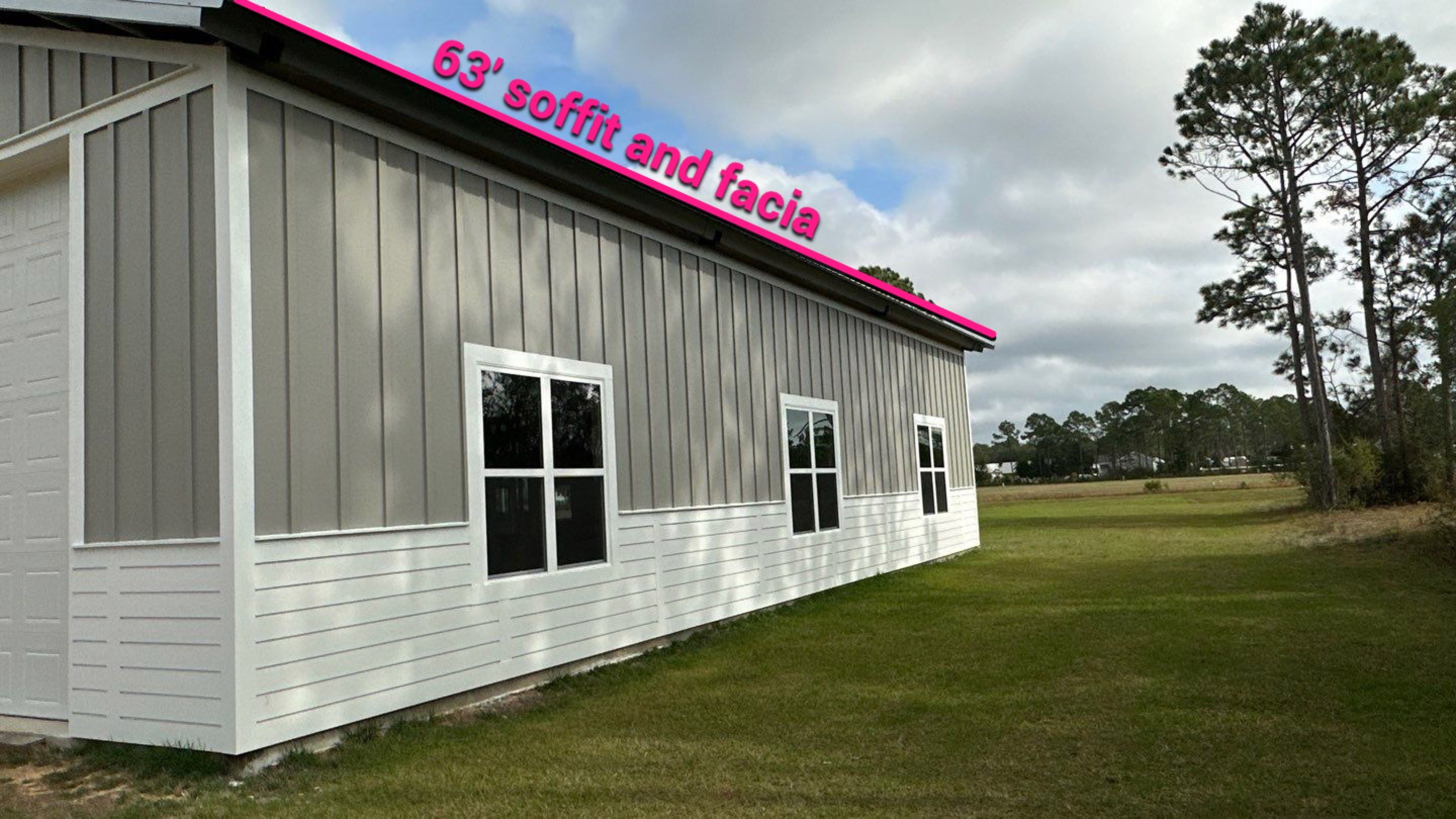 Soffit and Fascia on a metal building by Gutter Professors