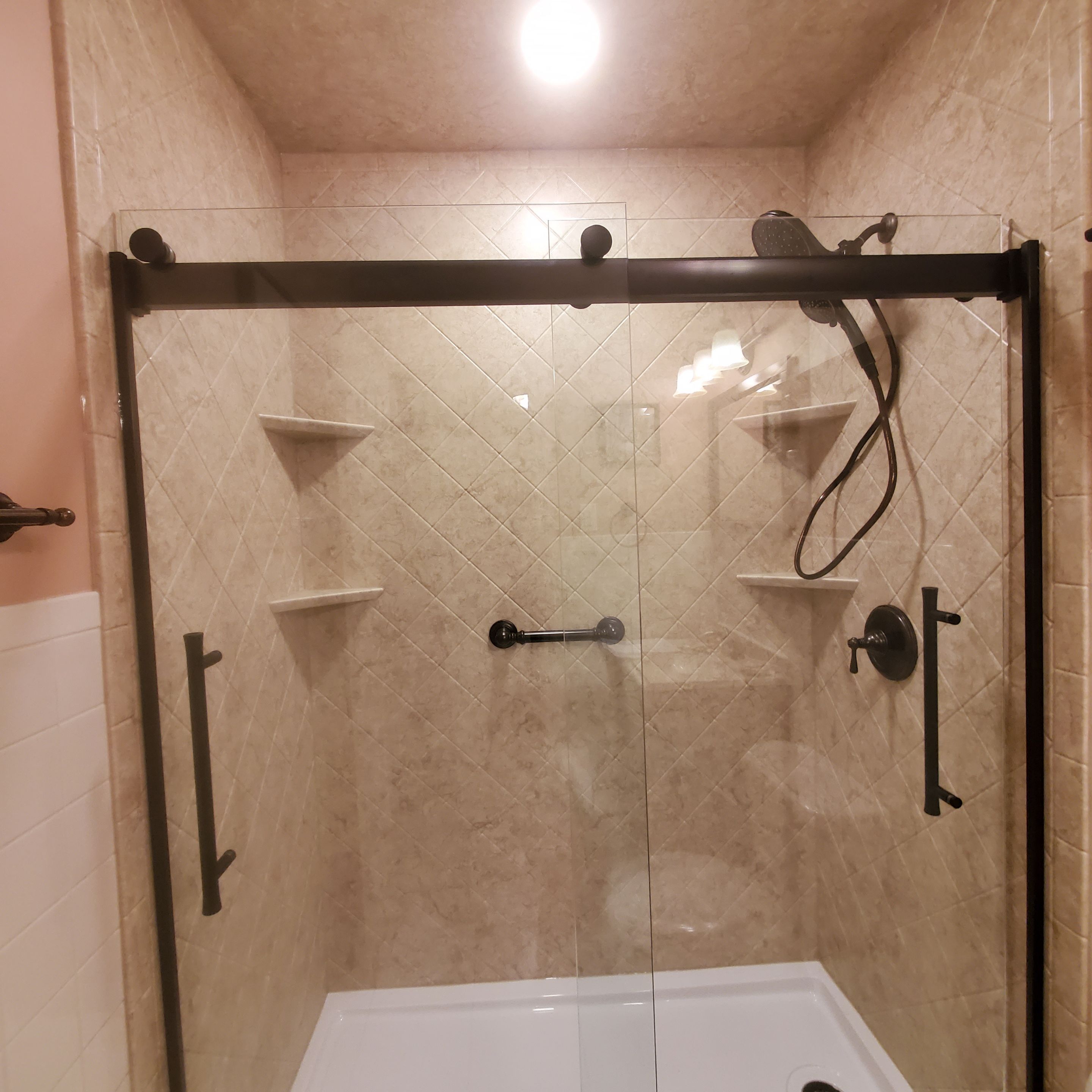 Premier Tub to Shower Conversion - Brecchia Diamond  by All County One Day Bath 