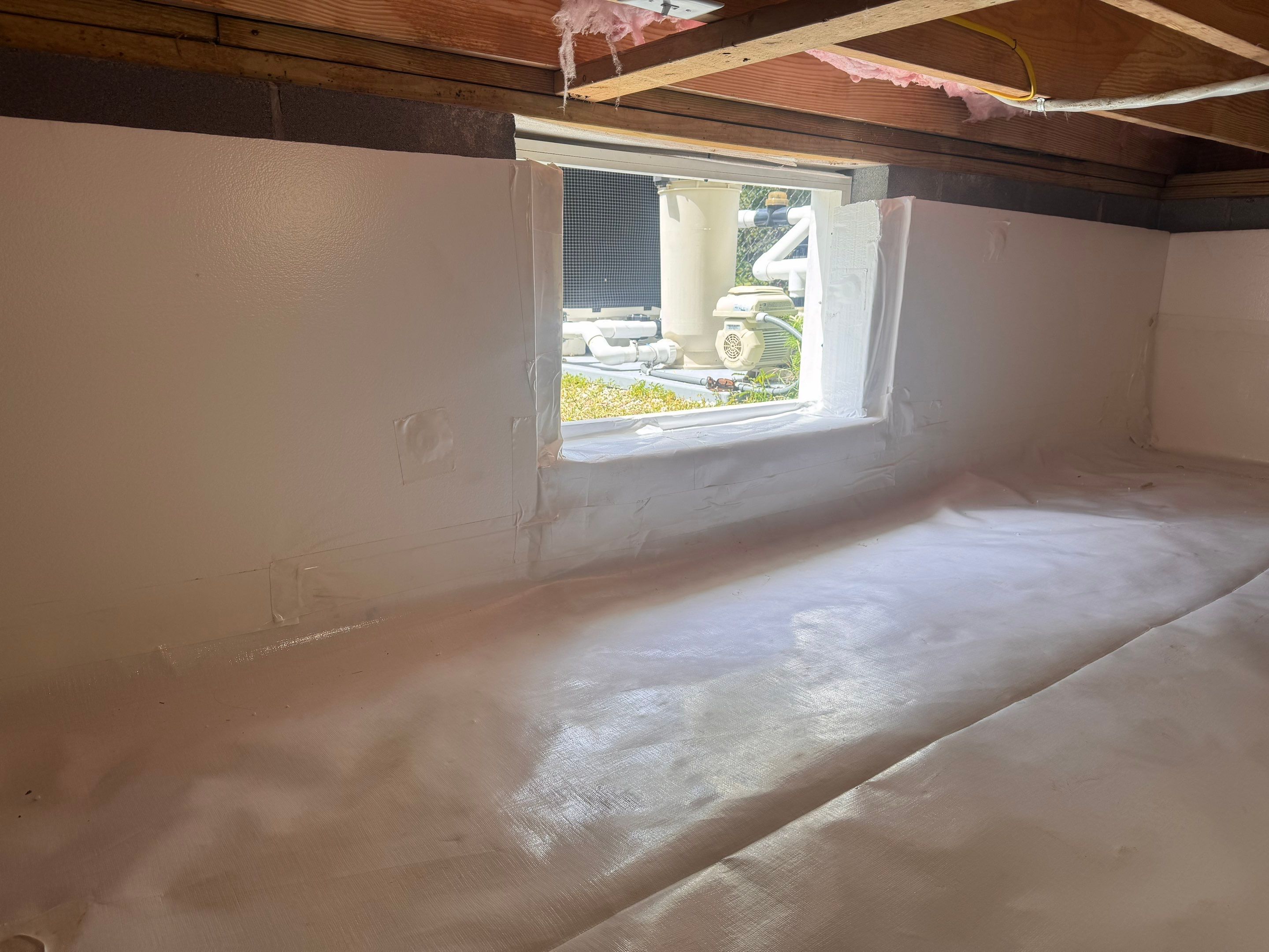 Premium Encapsulation with 20Mil, Borafoam insulation and Light System. by Impact Crawlspace