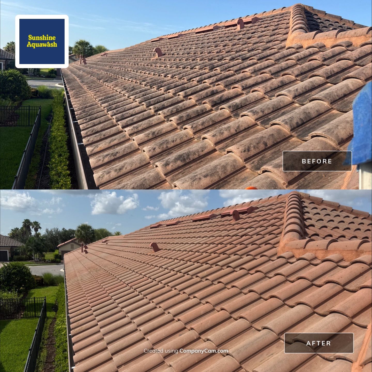 Roof Cleaning Soft Wash in Artisan Lakes Palmetto FL by Sunshine AquaWash