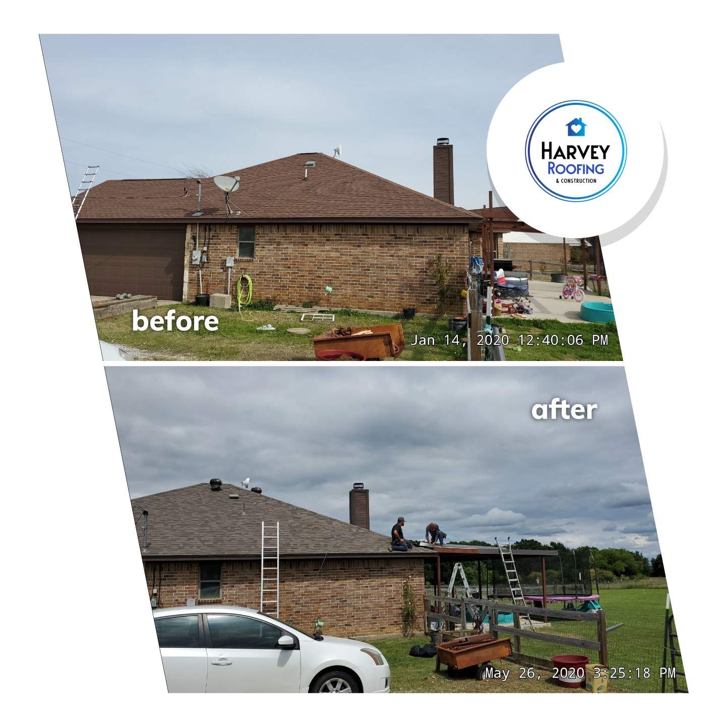 Residential Roofing Installation using ATLAS Pinnacle Pristine Shingles by Harvey Roofing & Construction