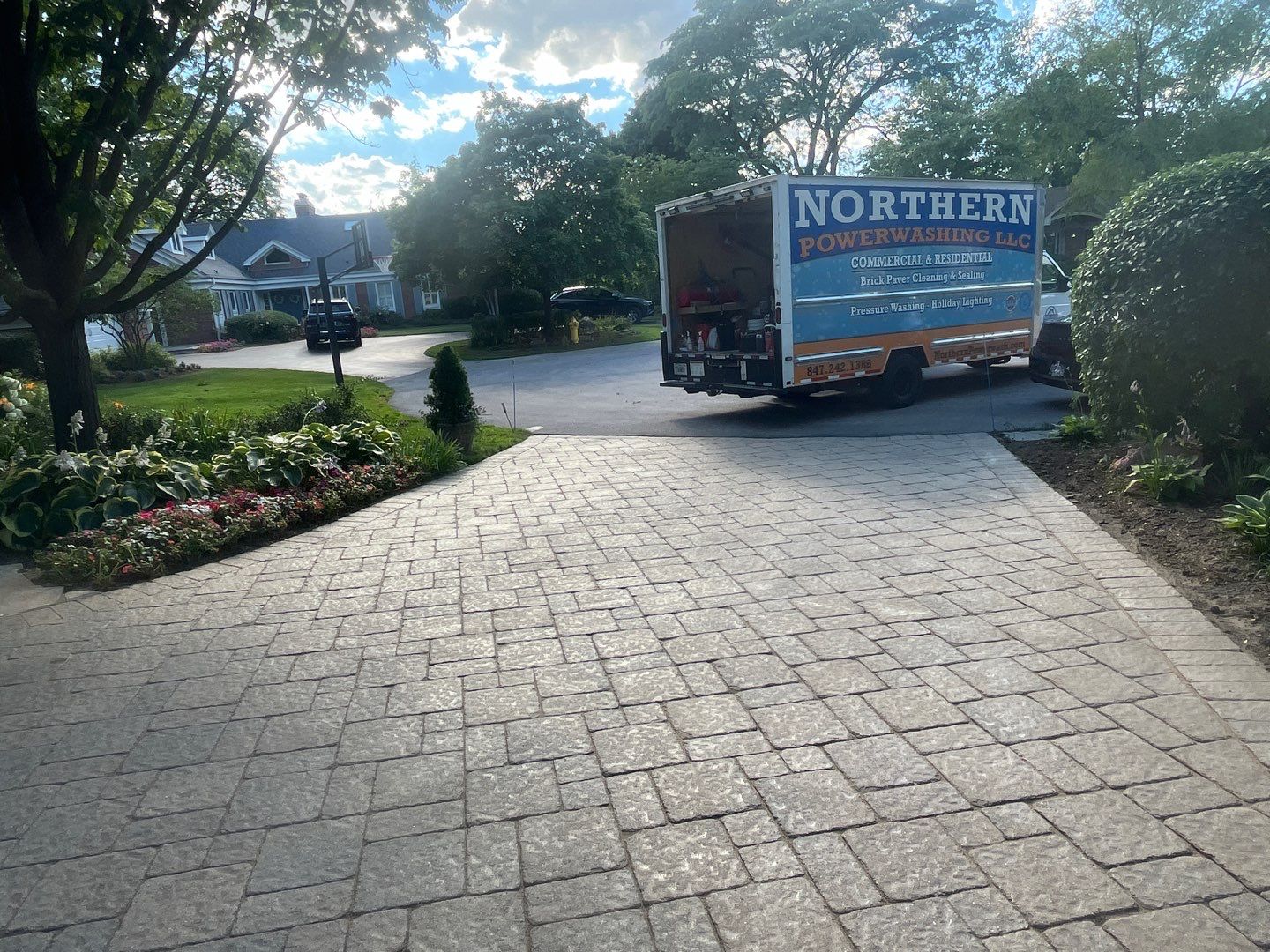 Brick paver clean, sand and seal.  using Surebond SB-1300 by Northern Power Washing LLC.