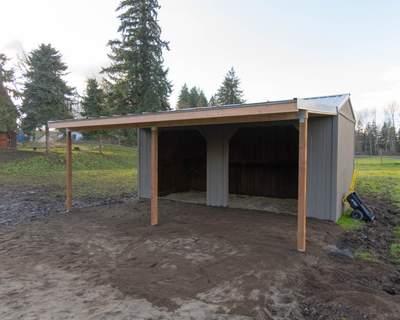 Shed Cover using Pressure Treated Posts